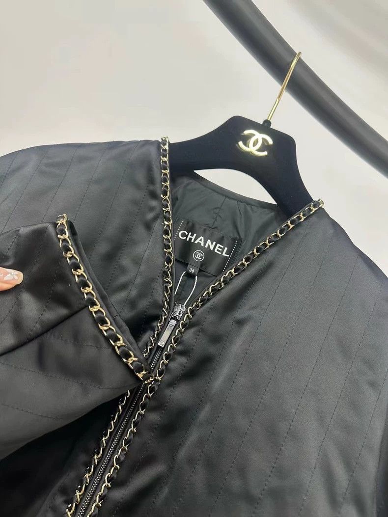 Chanel Chanel Black gold chain thin cotton jacket Size XS / US 0-2 / IT 36-38 - 5 Thumbnail