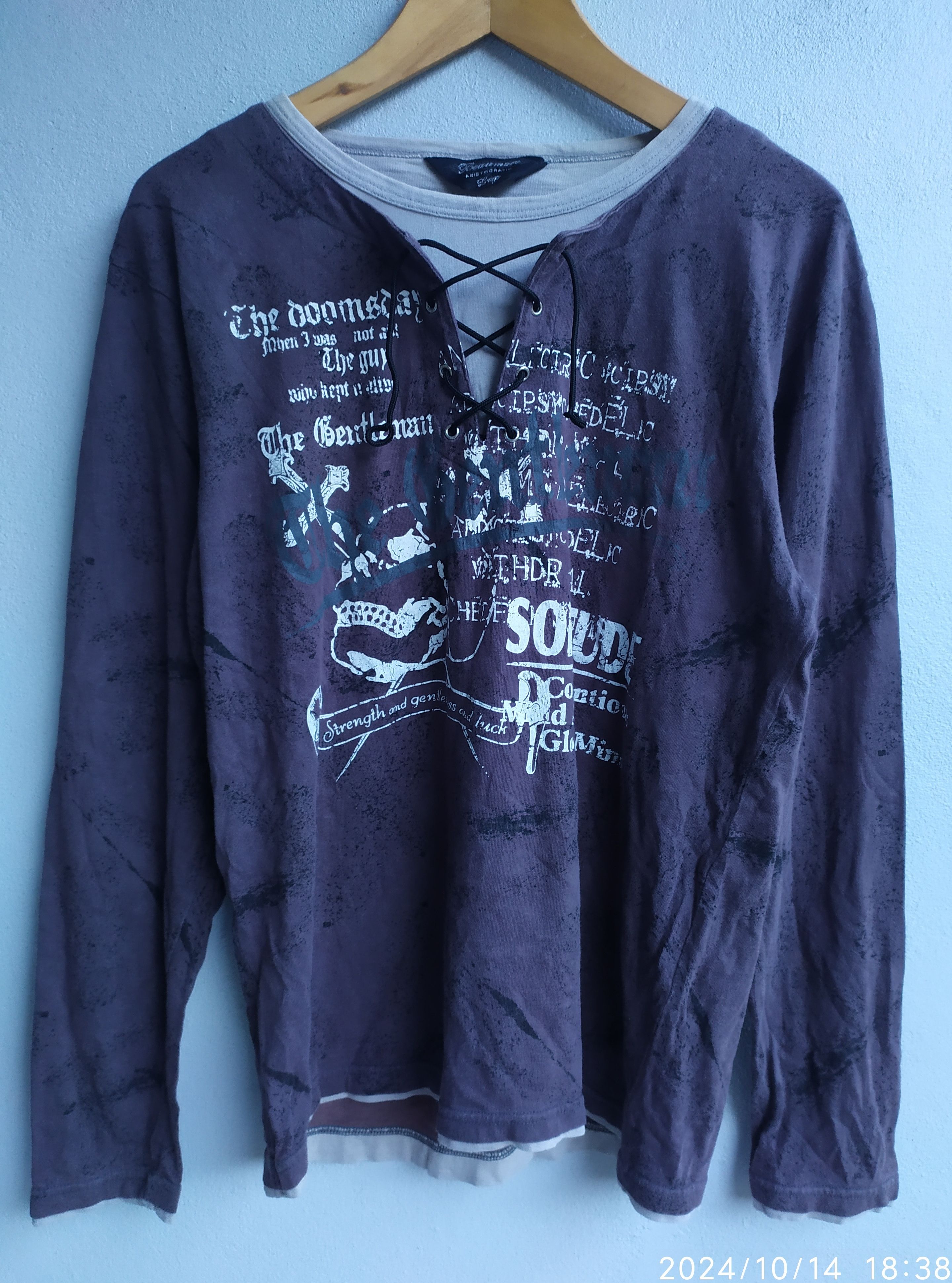 If Six Was Nine × Japanese Brand × KMRii Japanese Brand Beaumere Laces Poem Long Sleeve Size US L / EU 52-54 / 3 - 1 Thumbnail