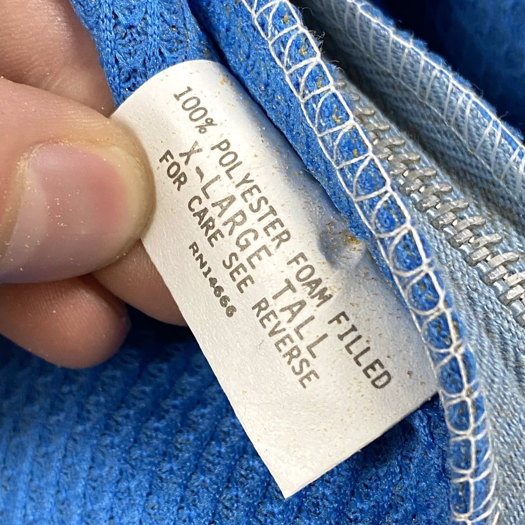 Vintage VTG NOS 60S 70S POLYESTER FOAM FILLED THERMAL HOODIE ZIP POWDER BLUE SWEATSHIRT Shirt Mens Size XLT Blue Thermal Hoodie69s? Size US XL / EU 56 / 4 - 4 Thumbnail