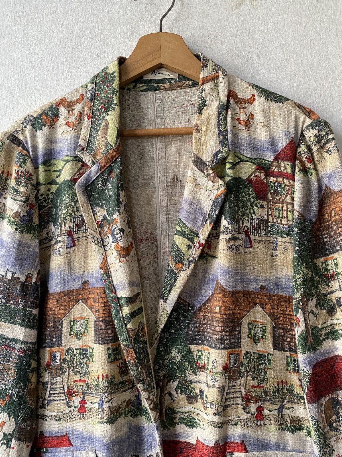 Japanese Brand 1980s - Vintage Az-Robe Classic Environment Motif Overprint Size US L / EU 52-54 / 3 - 5 Thumbnail