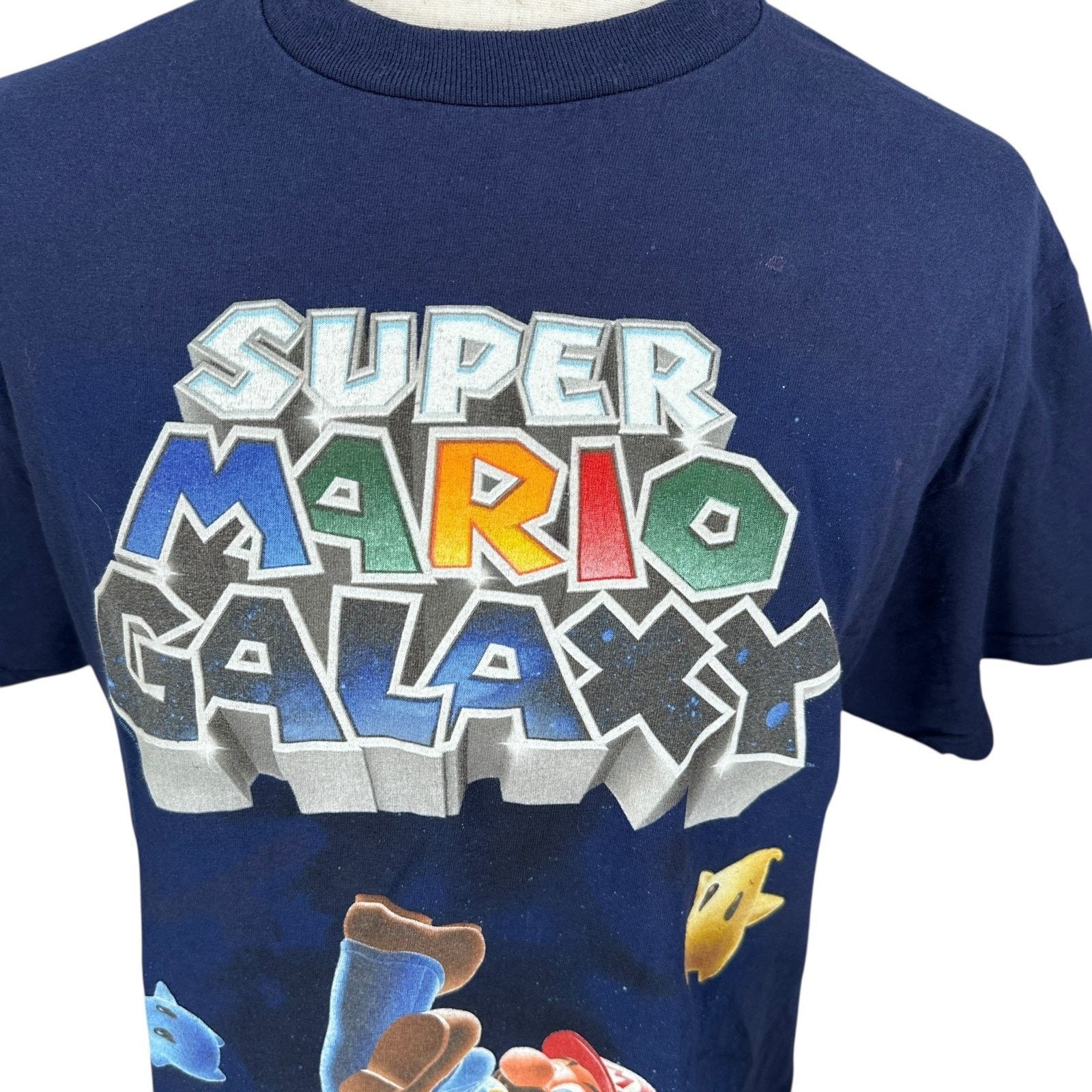 Delta VTG Super Mario Galaxy T-Shirt Men L Blue Graphic 2007 READ Size US L / EU 52-54 / 3 - 2 Thumbnail