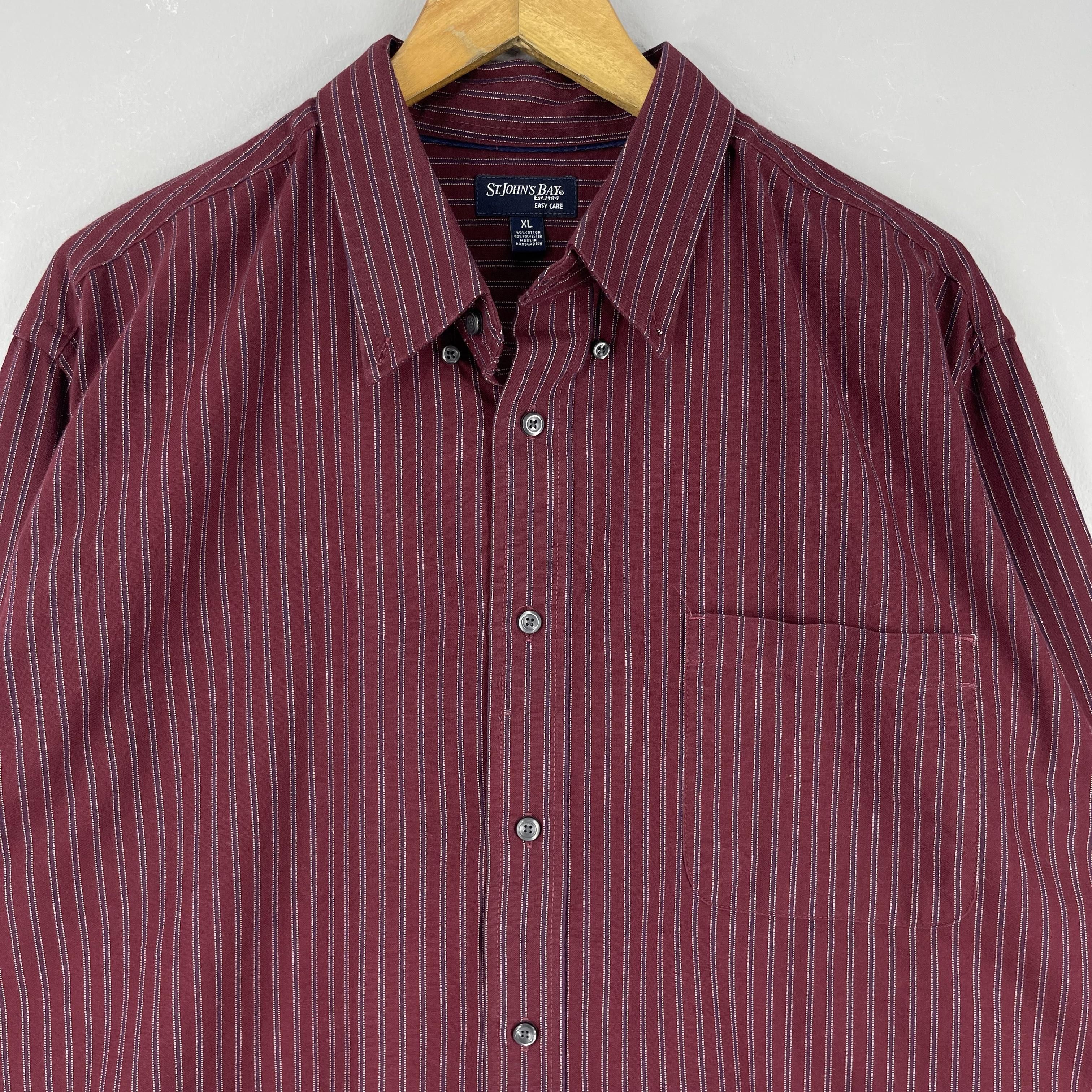 Flannel Vintage St JOHNS BAY Striped Casual Oxfords Button Up Shirt Size US XL / EU 56 / 4 - 2 Thumbnail