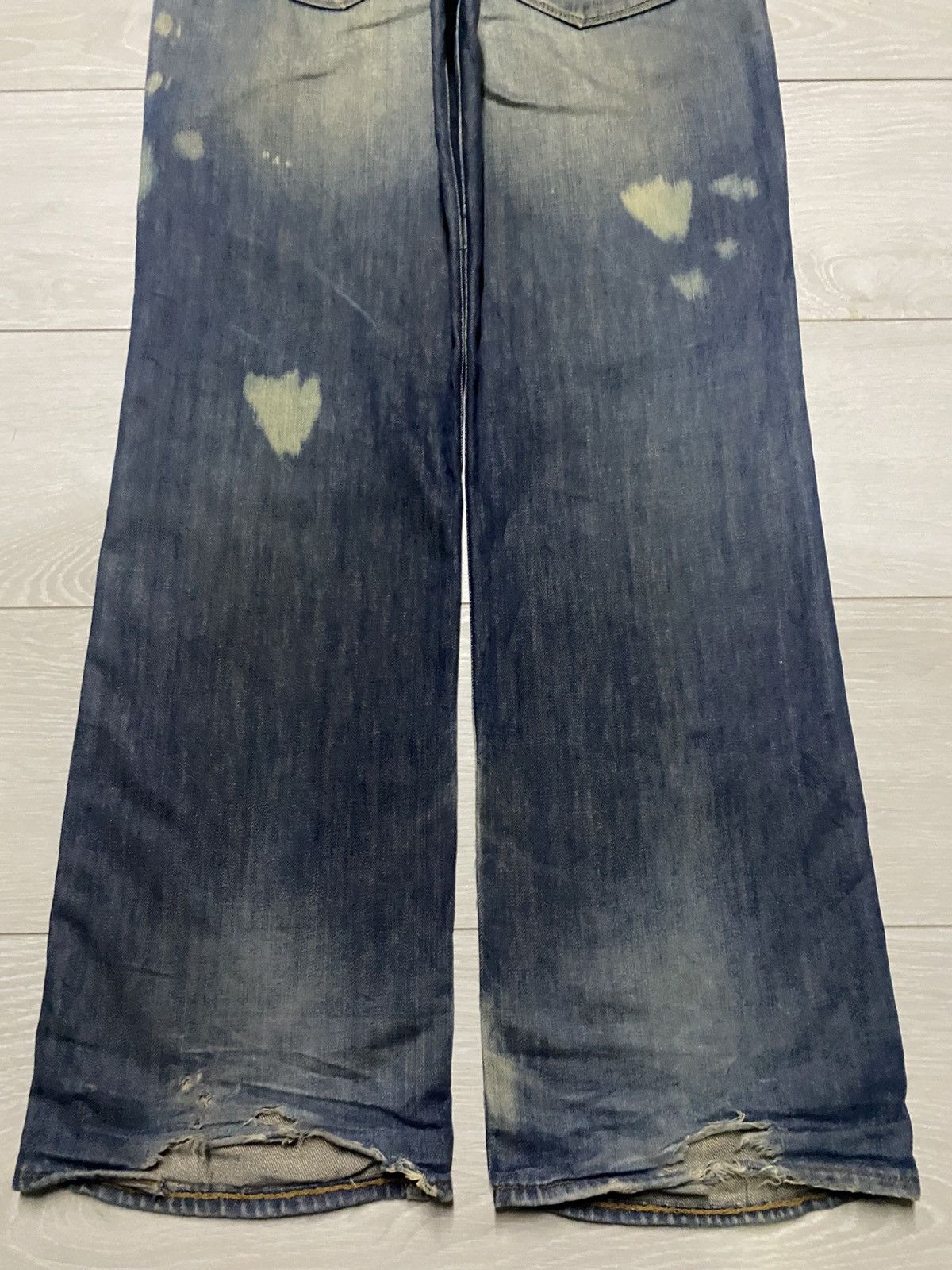 MLB × Polo Ralph Lauren Polo Raph Laurent Bleach Mud Wash Baggy Wide Leg Jeans Size US 31 - 6 Thumbnail