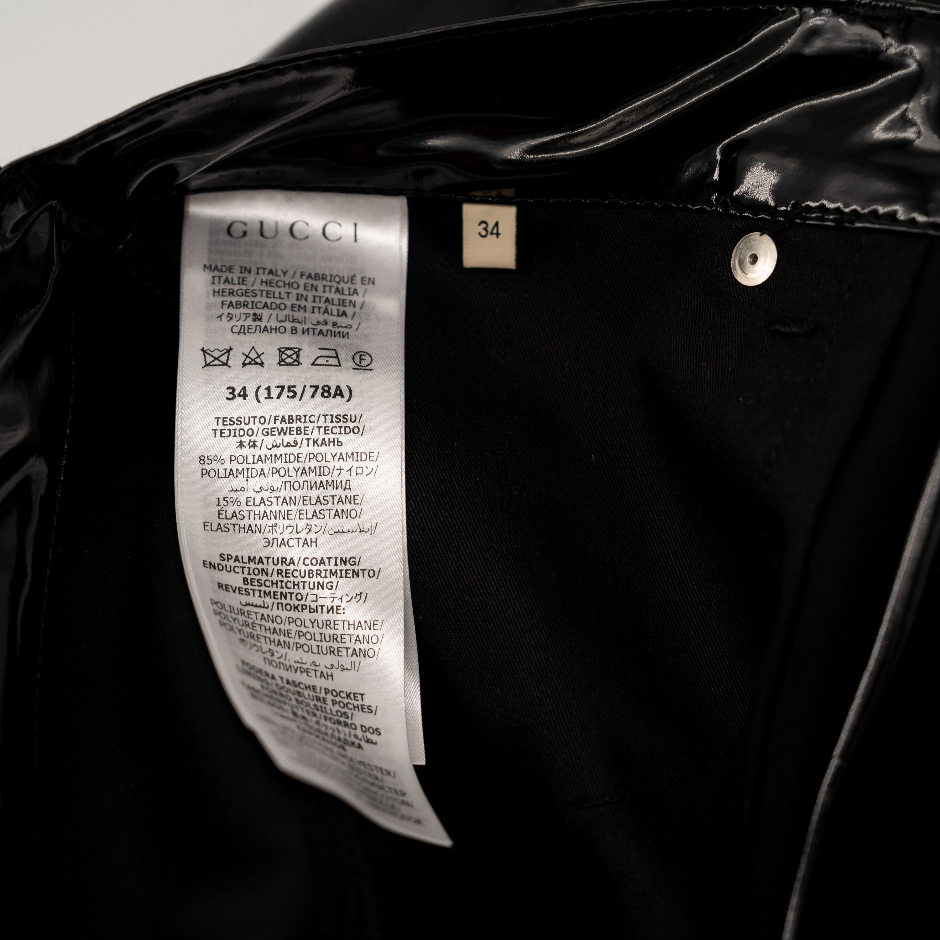 Gucci 34 - Gucci Black Vinyl Pants Trousers Size US 34 / EU 50 - 11 Thumbnail