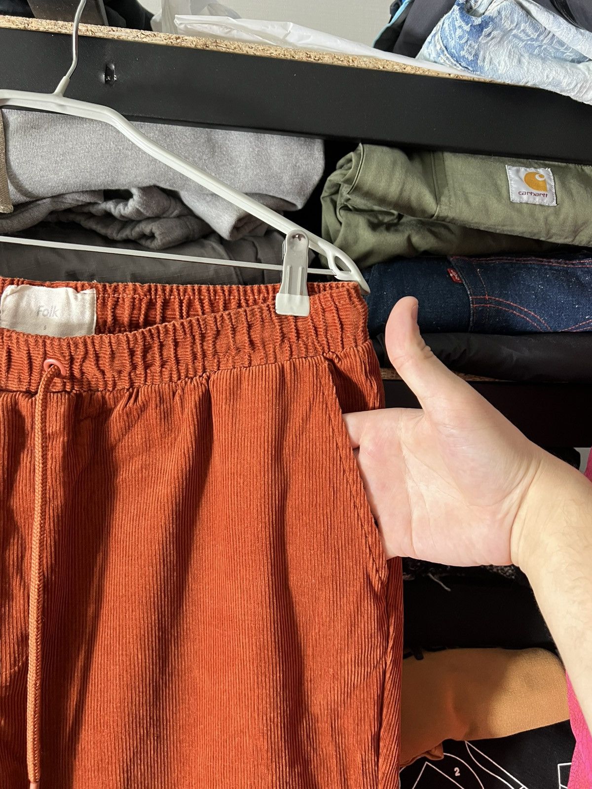 Folk 🍑 Folk Corduroy Chino Pants — Rust Orange — Size 5 (≈ W34) Size US 34 / EU 50 - 5 Thumbnail