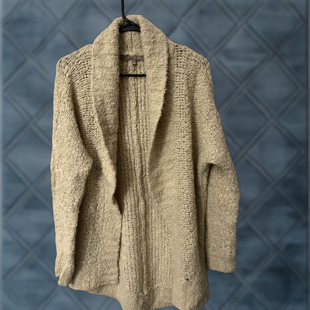 Guess VINTAGE Guess Open Knit Cardigan Sweater Womens Small Beige Casual Travel All Seasons 90s Designer Classic Size S / US 4 / IT 40 - 1 Thumbnail