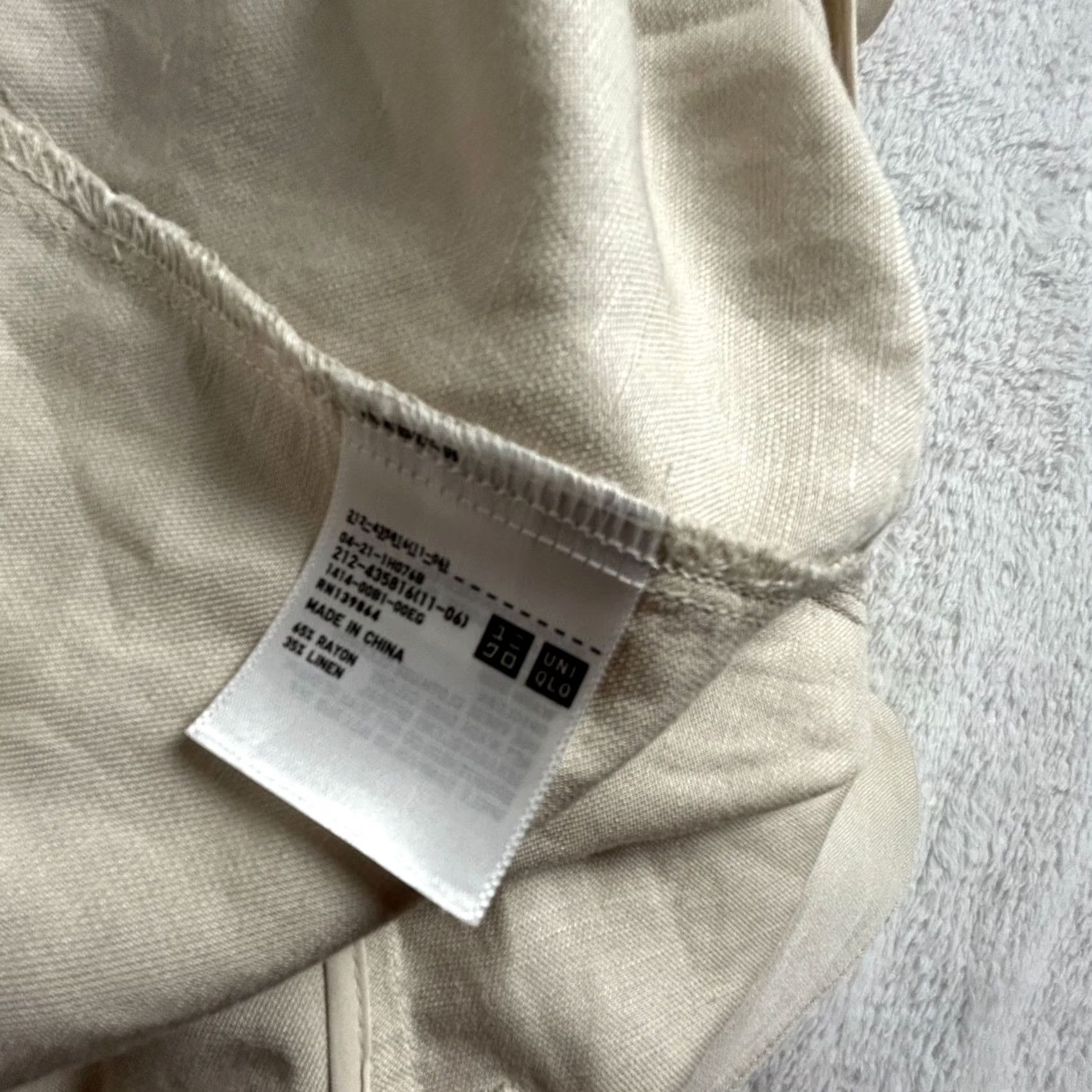 Uniqlo Uniqlo Beige Linen Blend Blazer Jacket Medium Single-Button Womens Regular Lightweight (L 18) Size M / US 6-8 / IT 42-44 - 5 Thumbnail