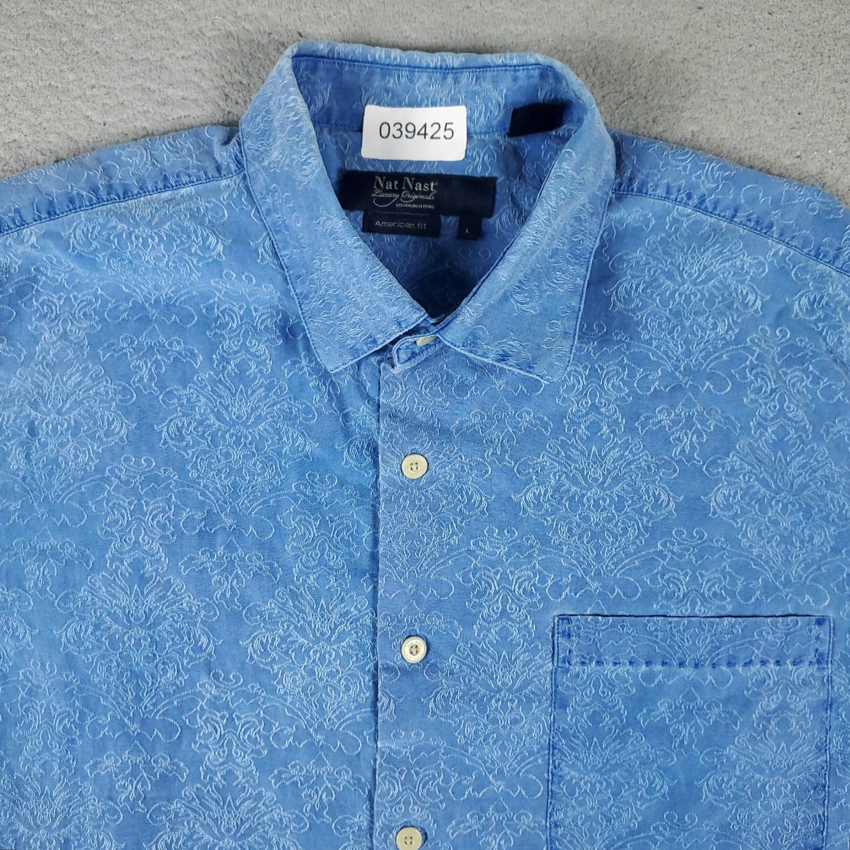 Nat Nast Nat Nast Shirt Mens Large Blue Silk Floral Short Sleeve Button-Up Collared Casual Mens Size US L / EU 52-54 / 3 - 2 Thumbnail
