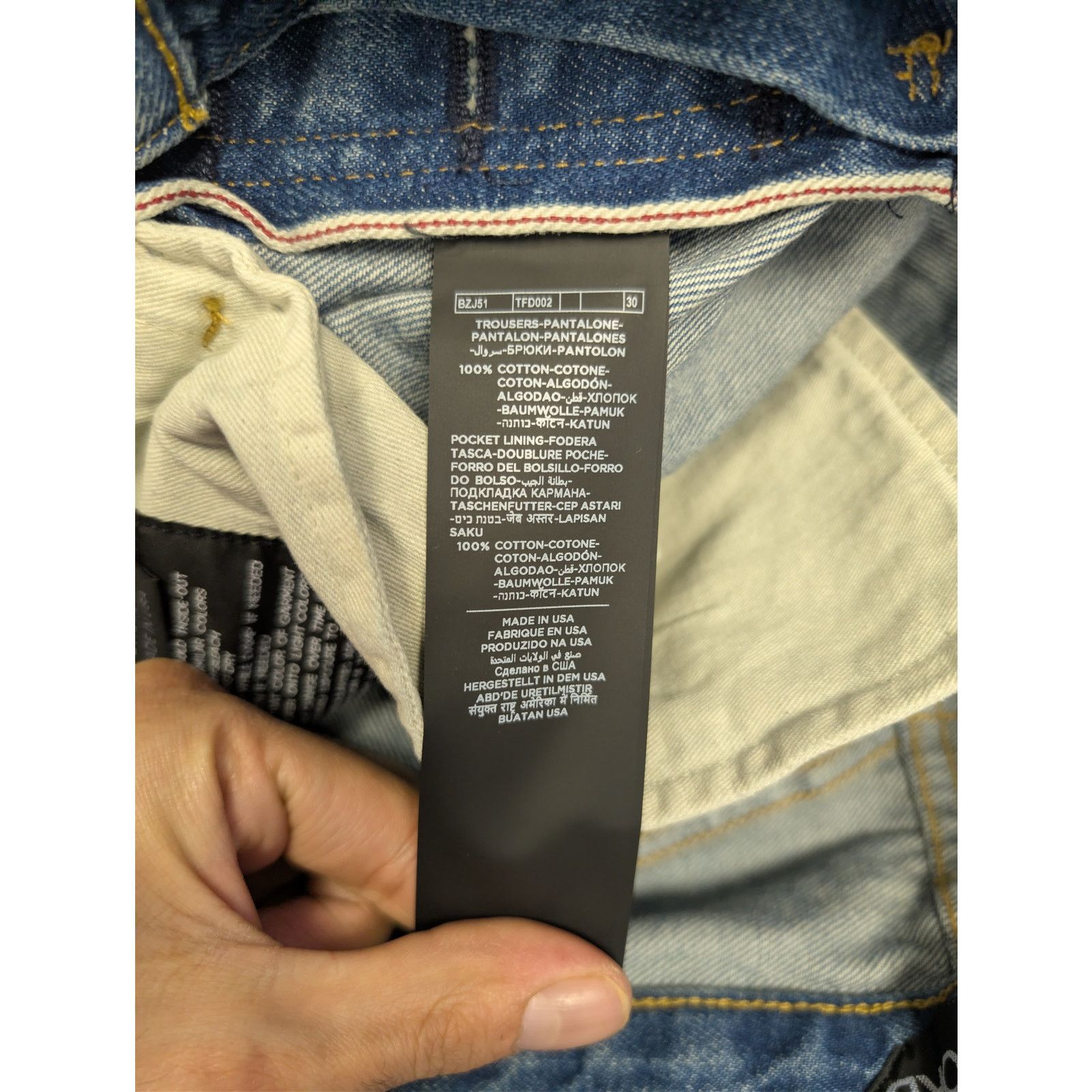 Tom Ford o1rshd1 Straight Fit Denim Jeans in Navy Blue Size US 38 / EU 54 - 17 Thumbnail