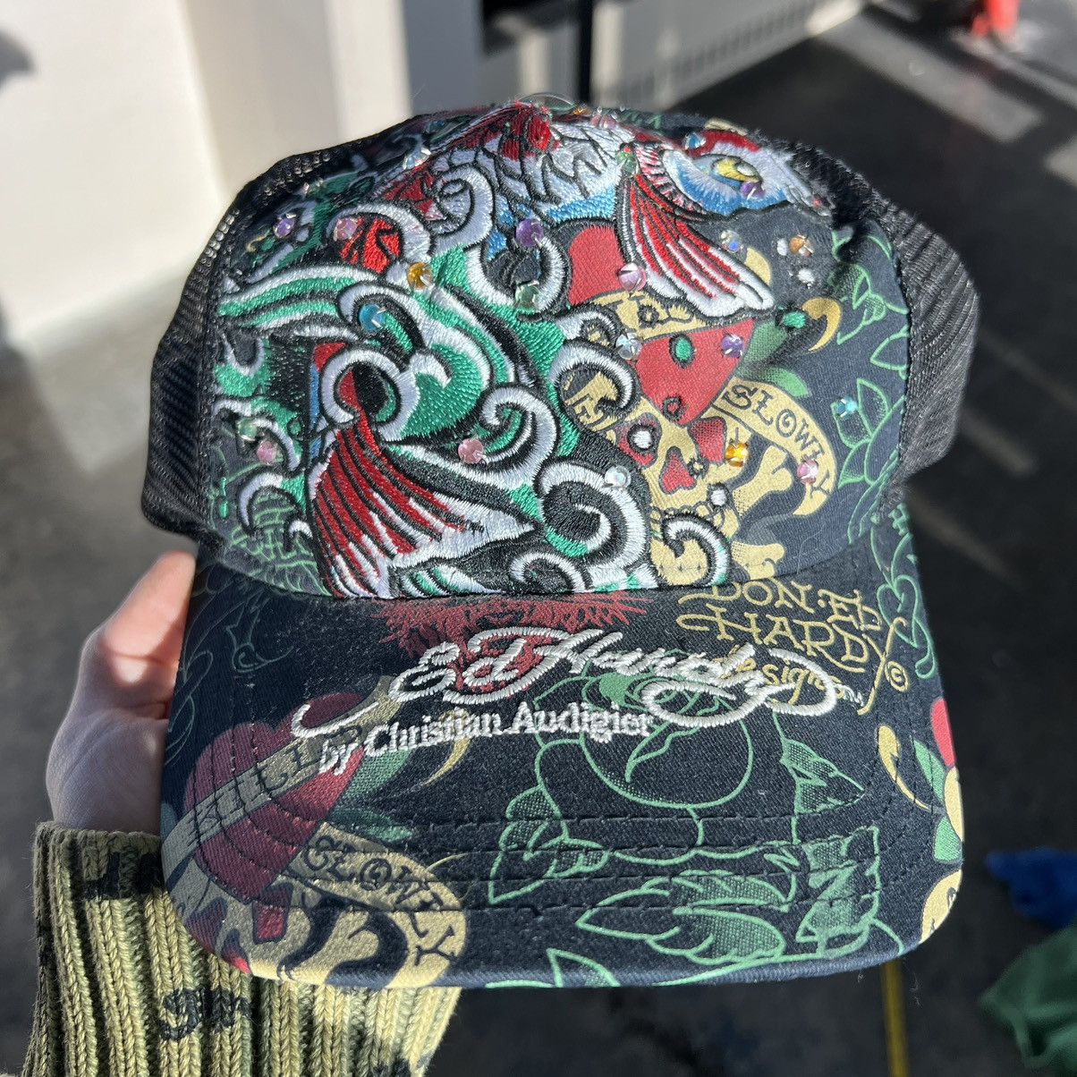 Ed Hardy Christian Audigier Dragon Trucker Hat Cap Mesh Snapback