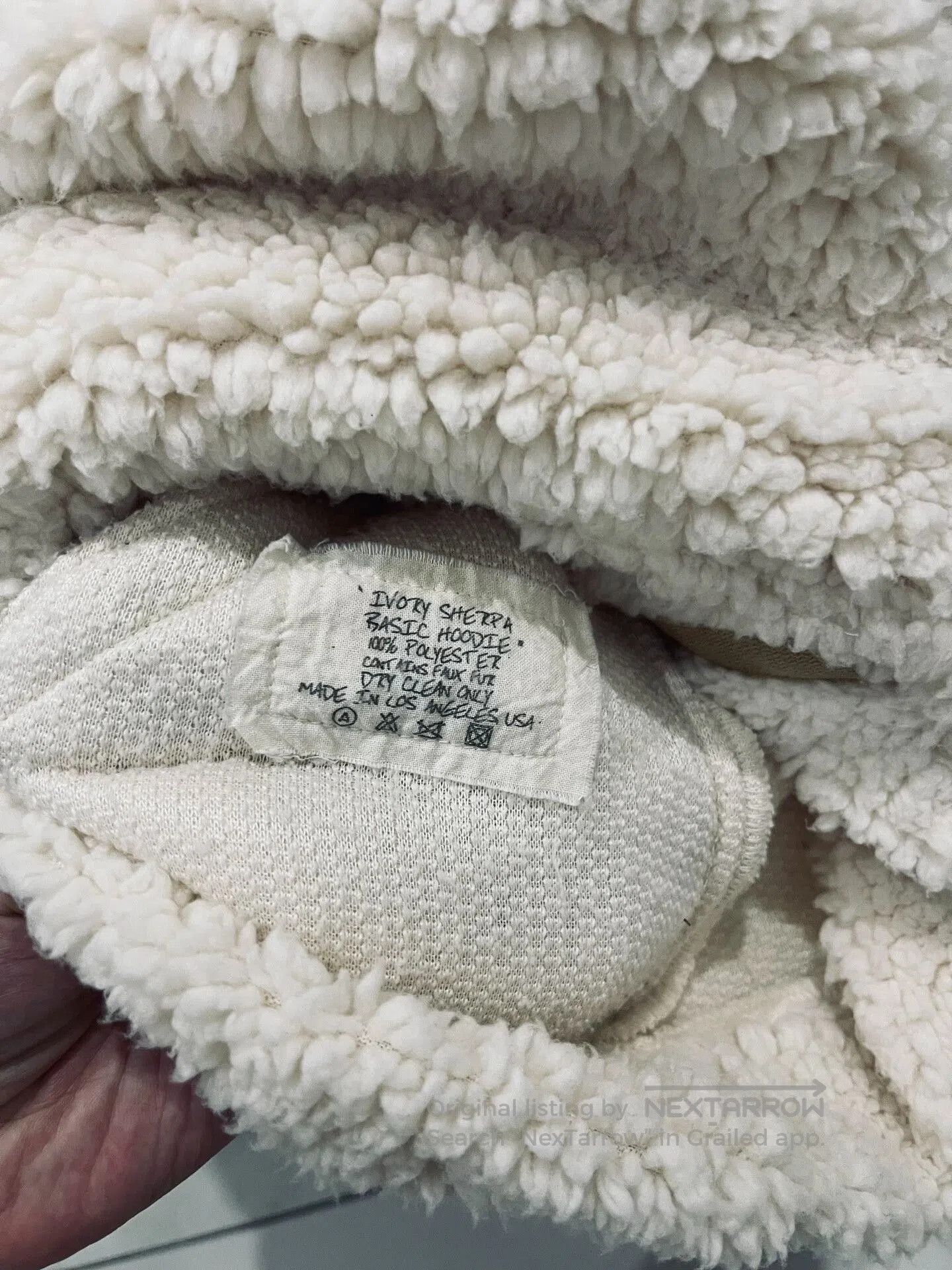 Greg Lauren GREG LAUREN Ivory Hooded Sweatshirt. Size US M / EU 48-50 / 2 - 3 Thumbnail
