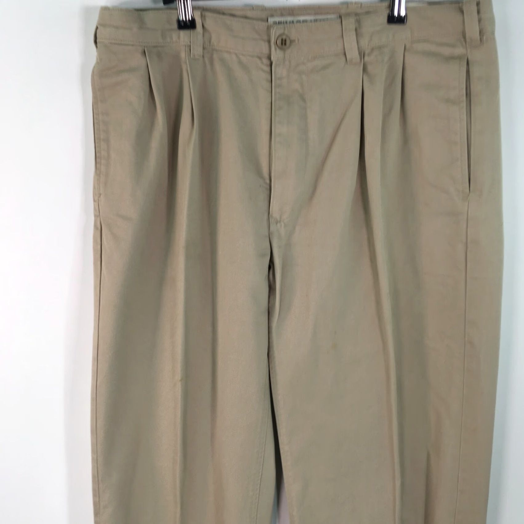 Vintage Lincs David Chu Mens Dress Pants Beige Flat Front Pleated 36X32 Size US 36 / EU 52 - 5 Thumbnail