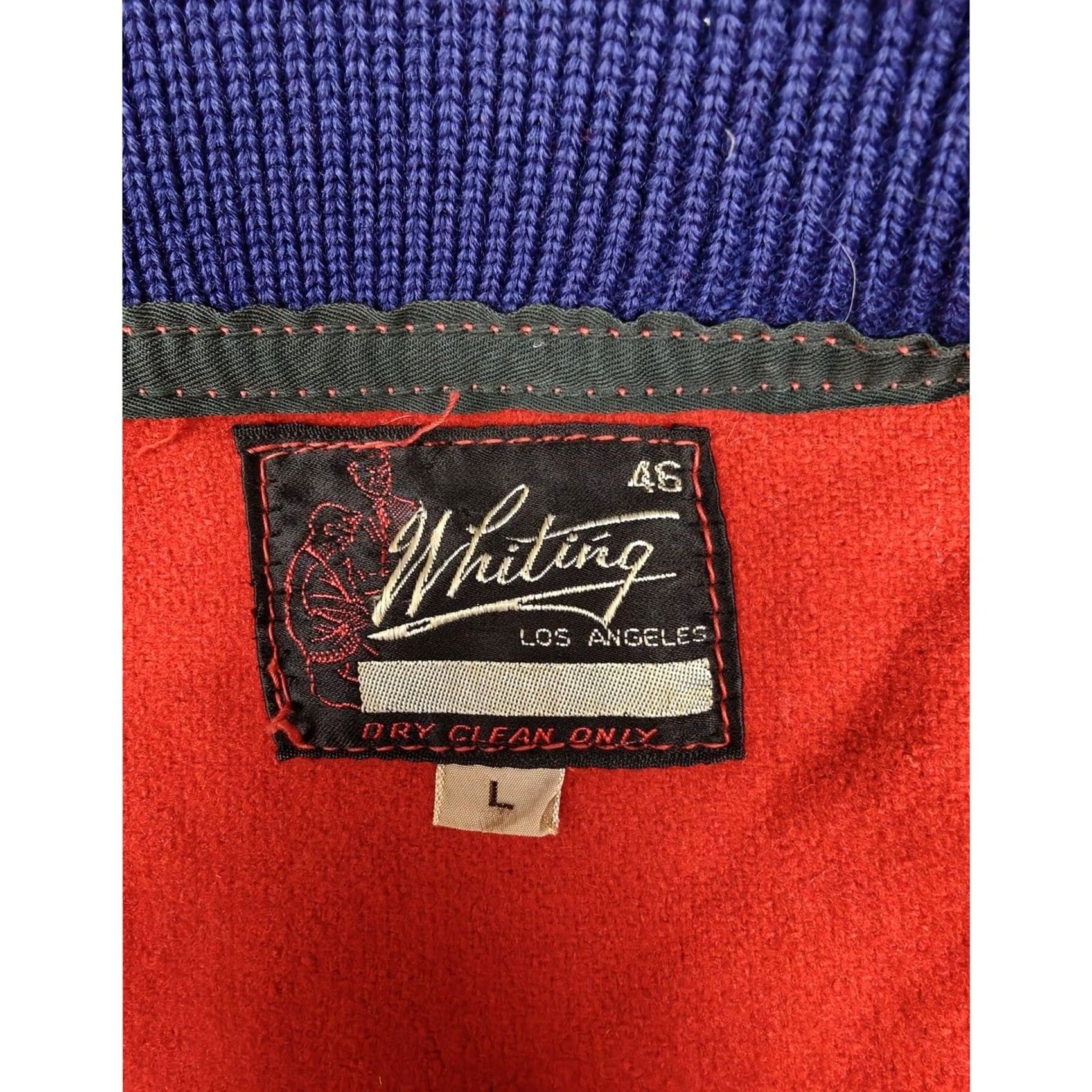Vintage VINTAGE Whiting Jacket Mens 46 Red Wool Varsity Snap Front Rib Knit Trim Jacket Size US S / EU 44-46 / 1 - 4 Thumbnail