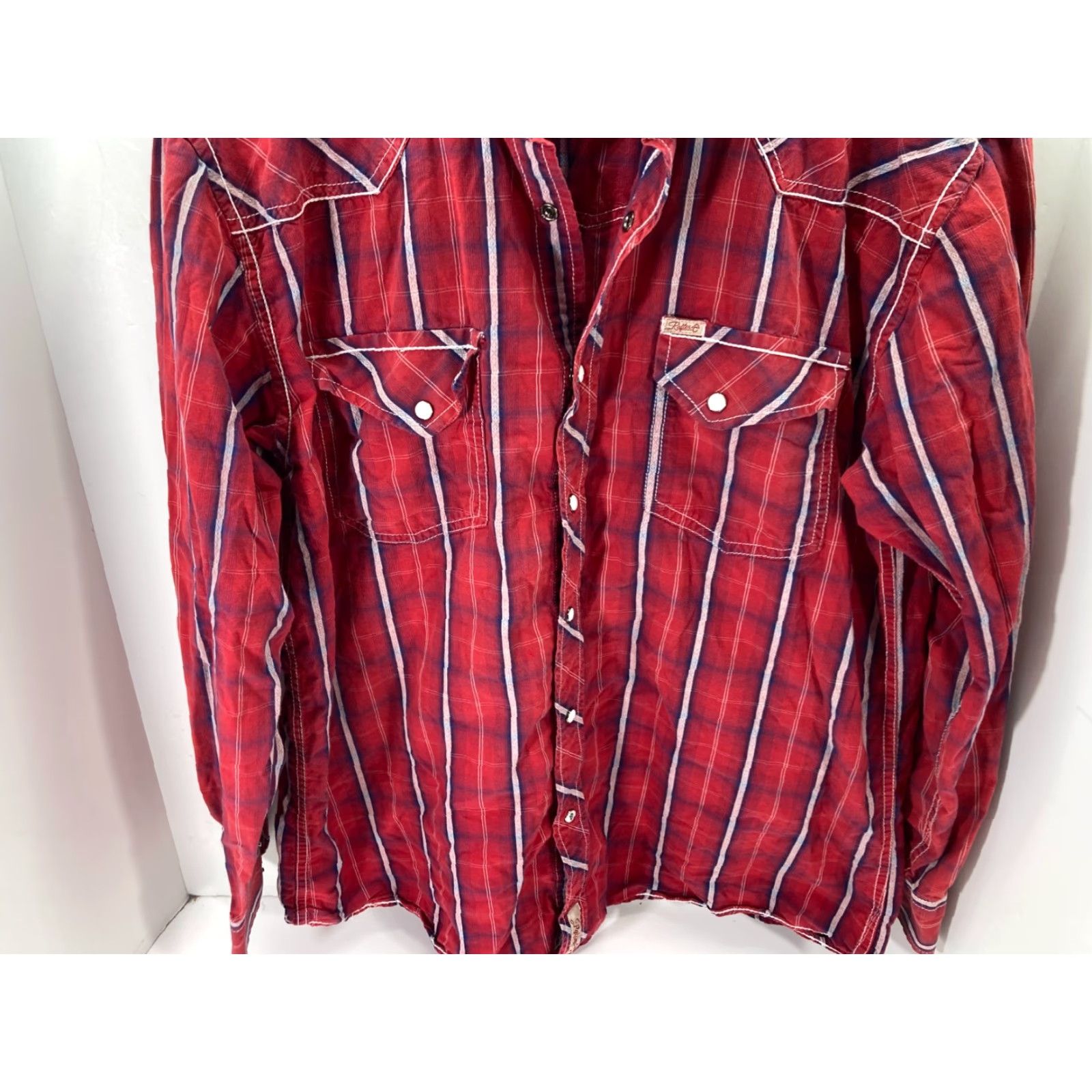 Vintage Rafter C Western Cowboy Shirt Mens L Red Plaid Snap Front Long Sleeve Pockets Logo Size US L / EU 52-54 / 3 - 5 Thumbnail
