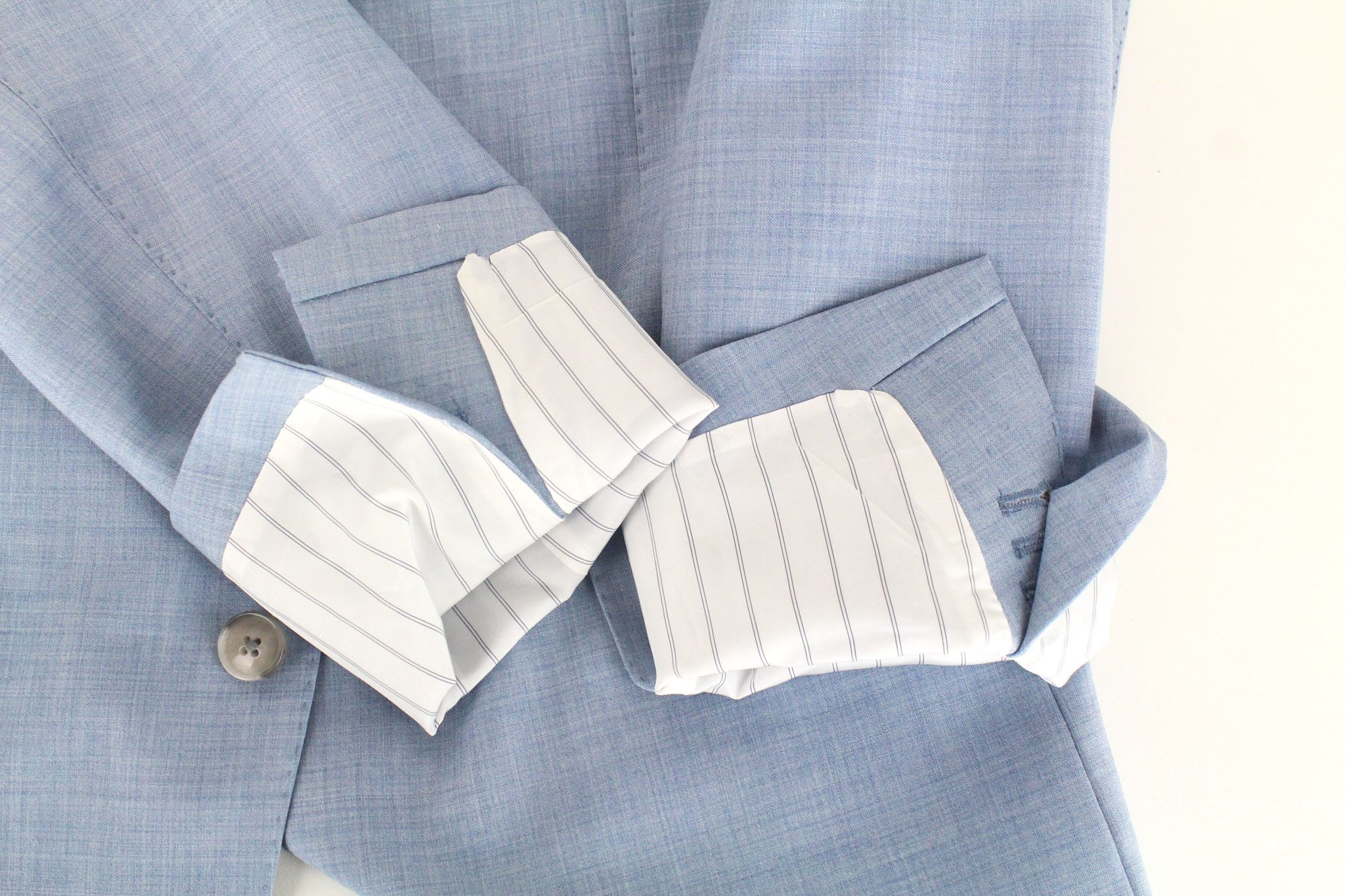 Suitsupply LAZIO UK36R Light Blue Wool Suit 67346 Size 36R - 15 Thumbnail