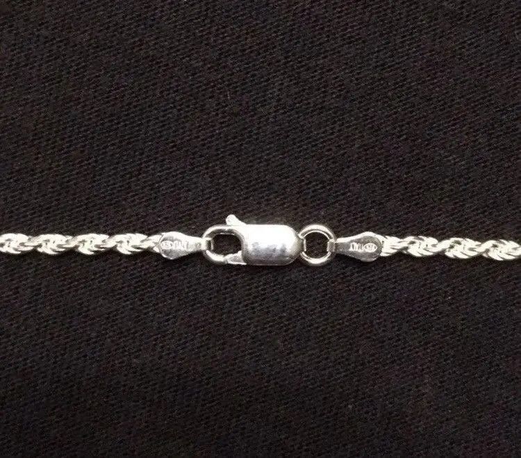 Other Solid Silver Chain Rope Chain 20in 2mm 925 Italy Size ONE SIZE - 3 Thumbnail