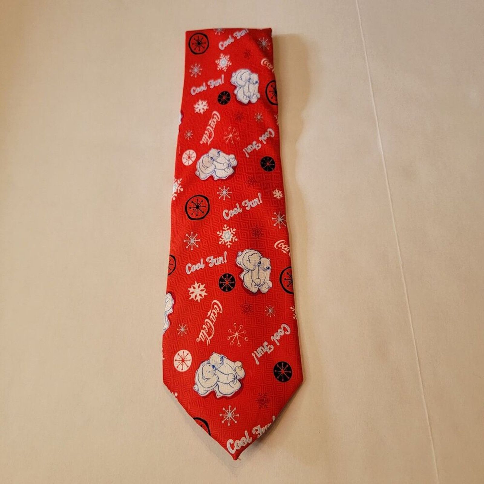 Coca Cola Coca Cola Brand Christmas Tie- Polar Bears- Red Size ONE SIZE - 2 Thumbnail