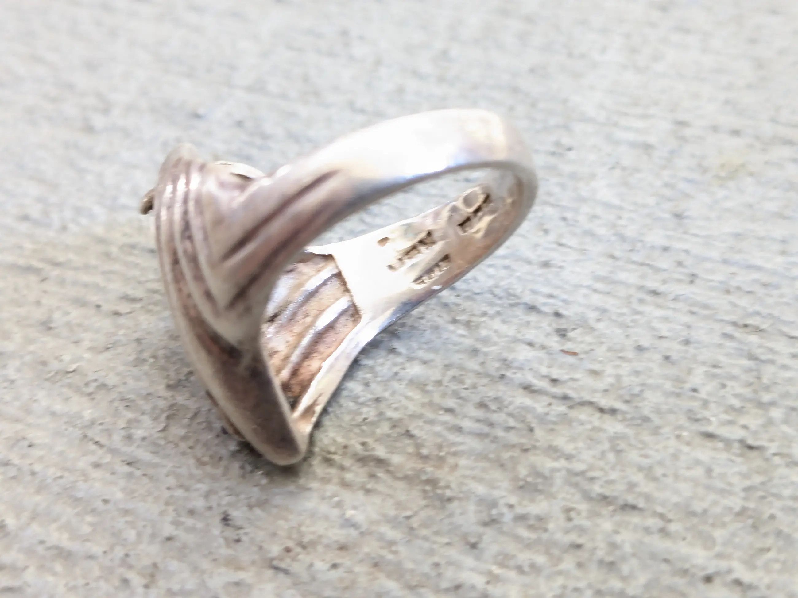Jewelry × Vintage Sterling Silver Ring CZ Clear Round 7 Mexico Taxco Modern Size ONE SIZE - 8 Thumbnail