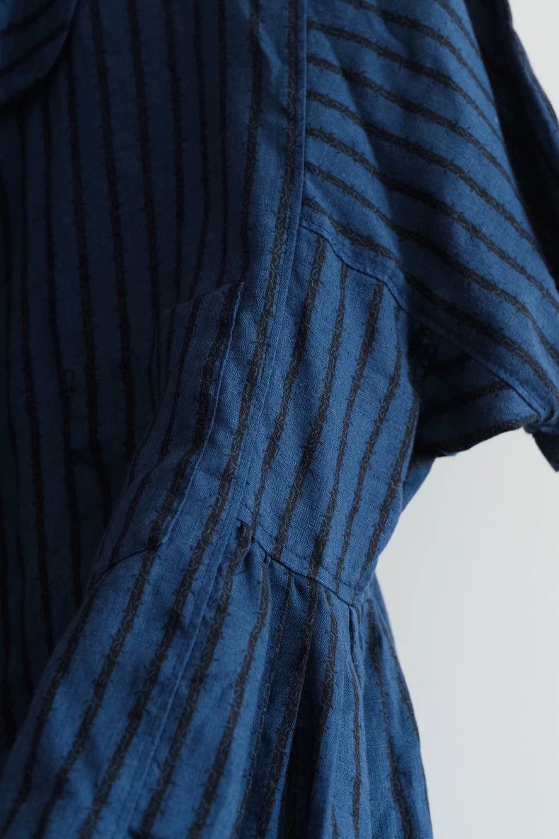 Comme des Garcons Comme Des Garcons Sapphire Blue Stripe Doll Neck Short Sle Size XS / US 0-2 / IT 36-38 - 4 Thumbnail