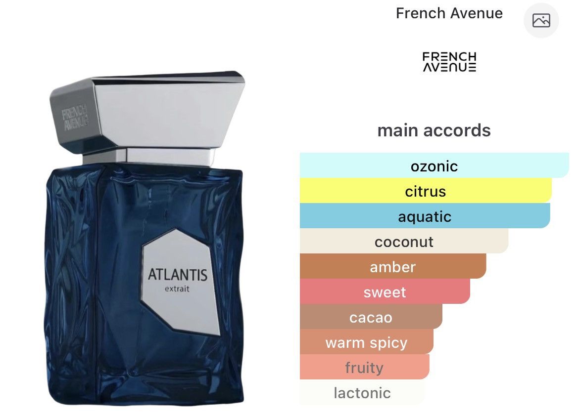 Other French Avenue Atlantis Perfume Samples Supreme Quality Size ONE SIZE - 3 Thumbnail