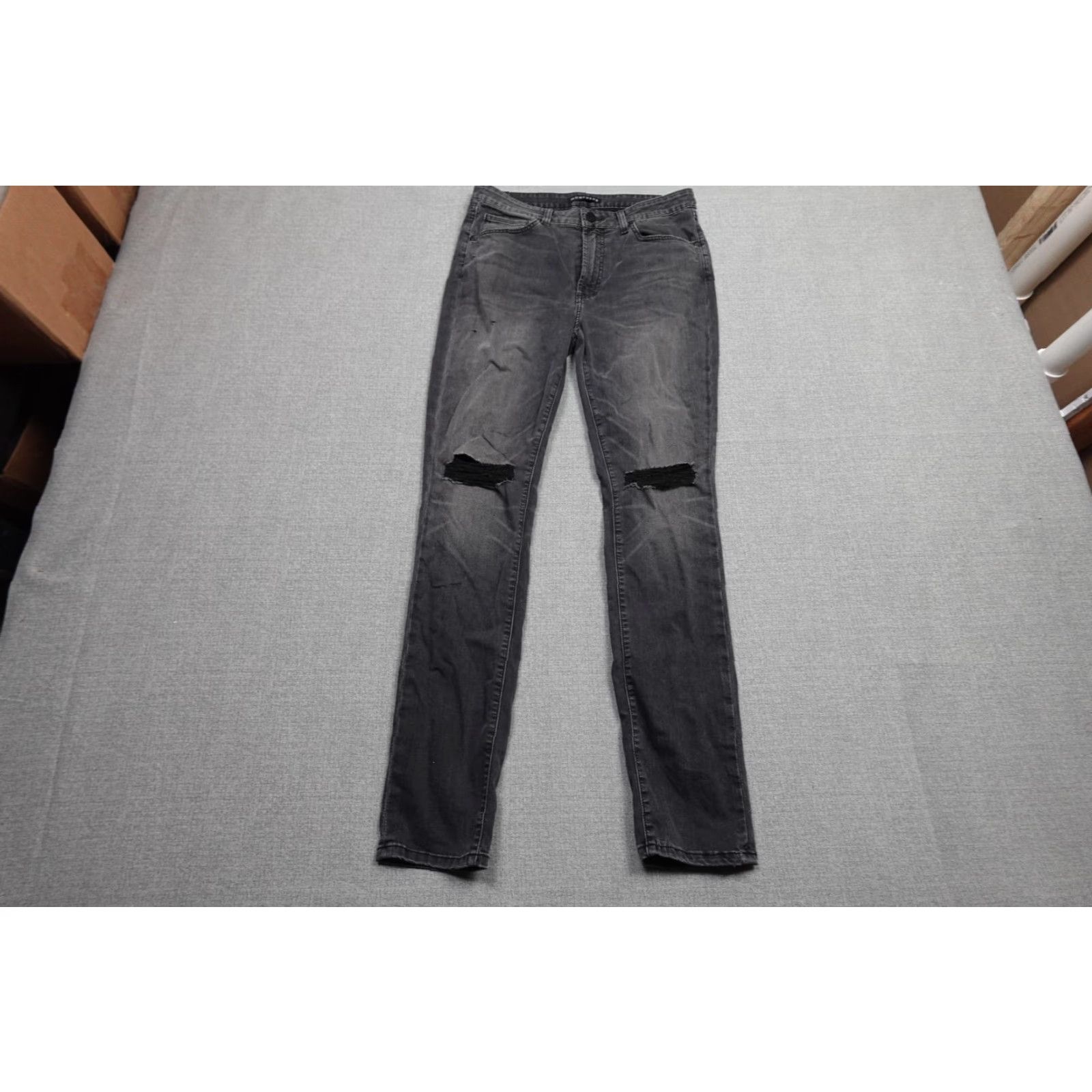 MONFRERE Monfrère Greyson Skinny Jeans Mens 34x32 Gray Distressed Ripped Knees Denim Size US 34 / EU 50 - 2 Thumbnail
