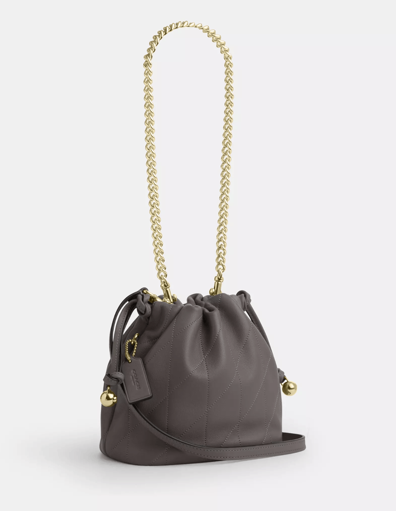 Coach Faye Mini Drawstring Bag With Quilting CDB69 Slate Size ONE SIZE - 11 Thumbnail