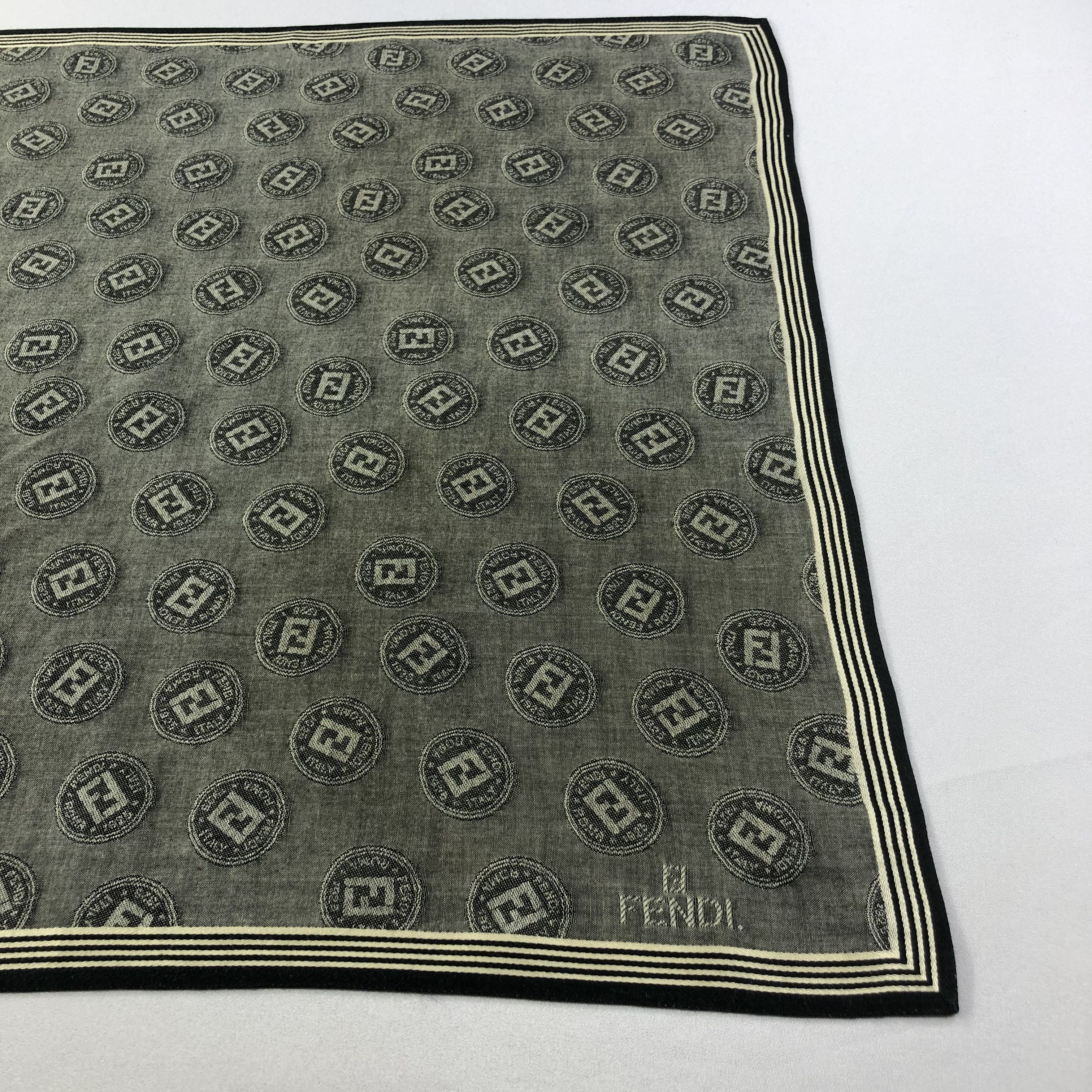 Vintage Fendi Monogram FF Handkerchief Neckerchief Bandana H1777 Size ONE SIZE - 5 Thumbnail
