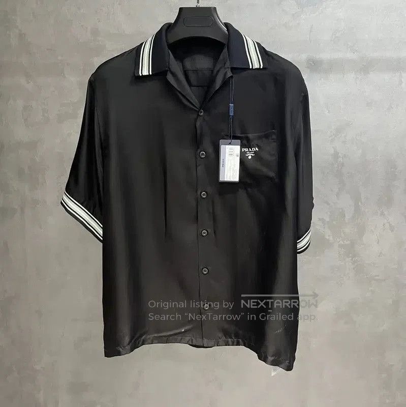Prada Prada Black Silk-Blend Men's Shirt. Size US S / EU 44-46 / 1 - 1 Thumbnail