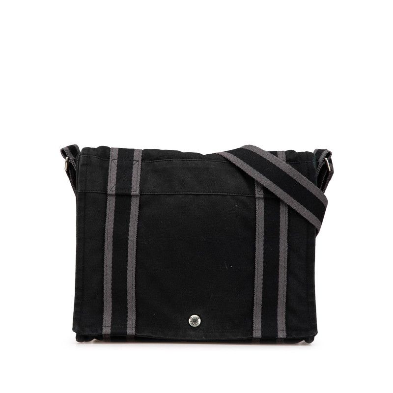 Hermes Hermes Fourre Tout Basaspm Canvas Shoulder Bag Canvas Shoulder Bag in Black, Women's