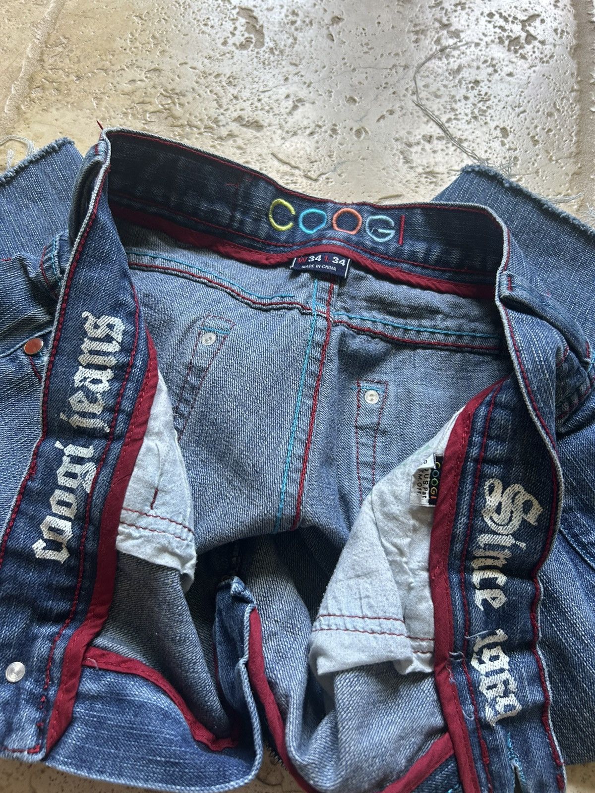 Coogi Vintage 00s Coogi Tribal Denim Jorts Size US 36 / EU 52 - 4 Thumbnail