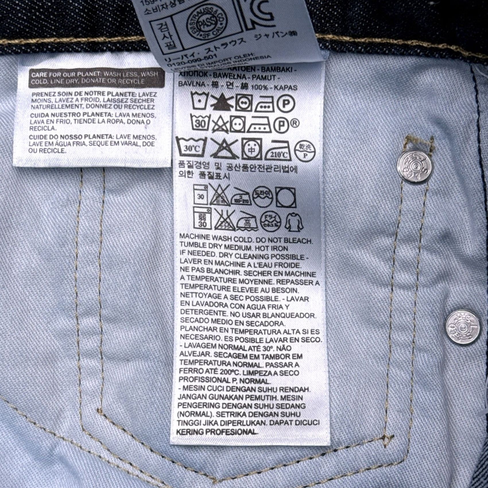Levi's Levi's 505 Jeans Mens 36x34 Straight Regular Mid Rise Denim Blue 5-Pocket Belt Loops Cotton Regular Inseam 34 Size US 36 / EU 52 - 6 Thumbnail