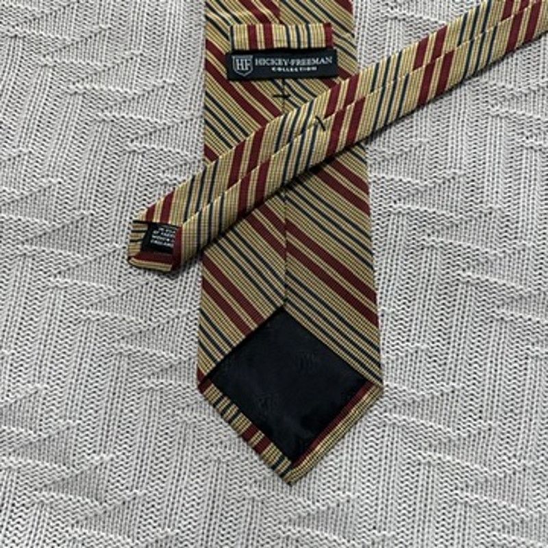 Hickey Freeman Hickey-Freeman brown striped silk tie Size ONE SIZE - 3 Thumbnail