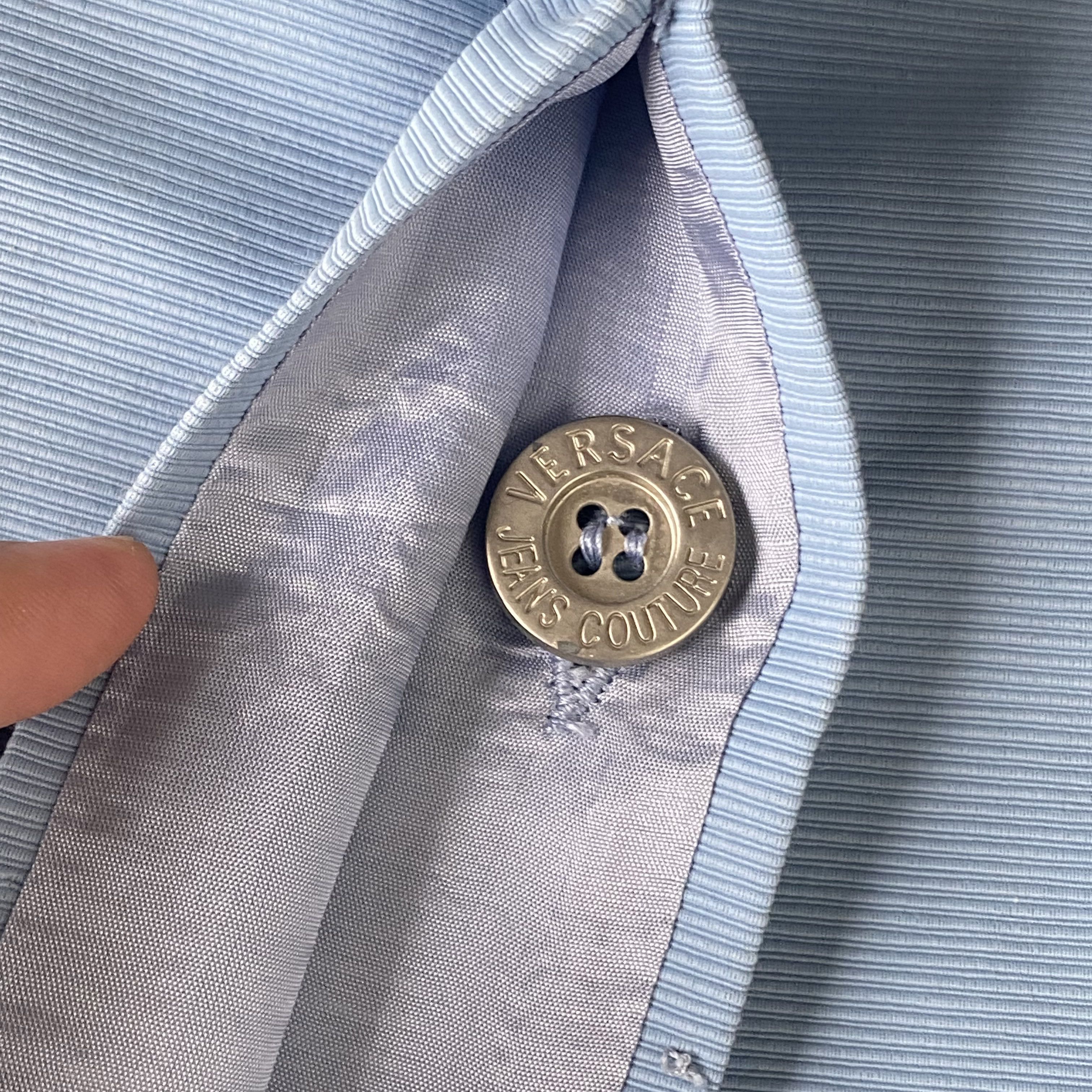 Versace Jeans Couture Vintage Powder Blue Blazer Jacket & Skirt Suit Set Size S / US 4 / IT 40 - 11 Thumbnail