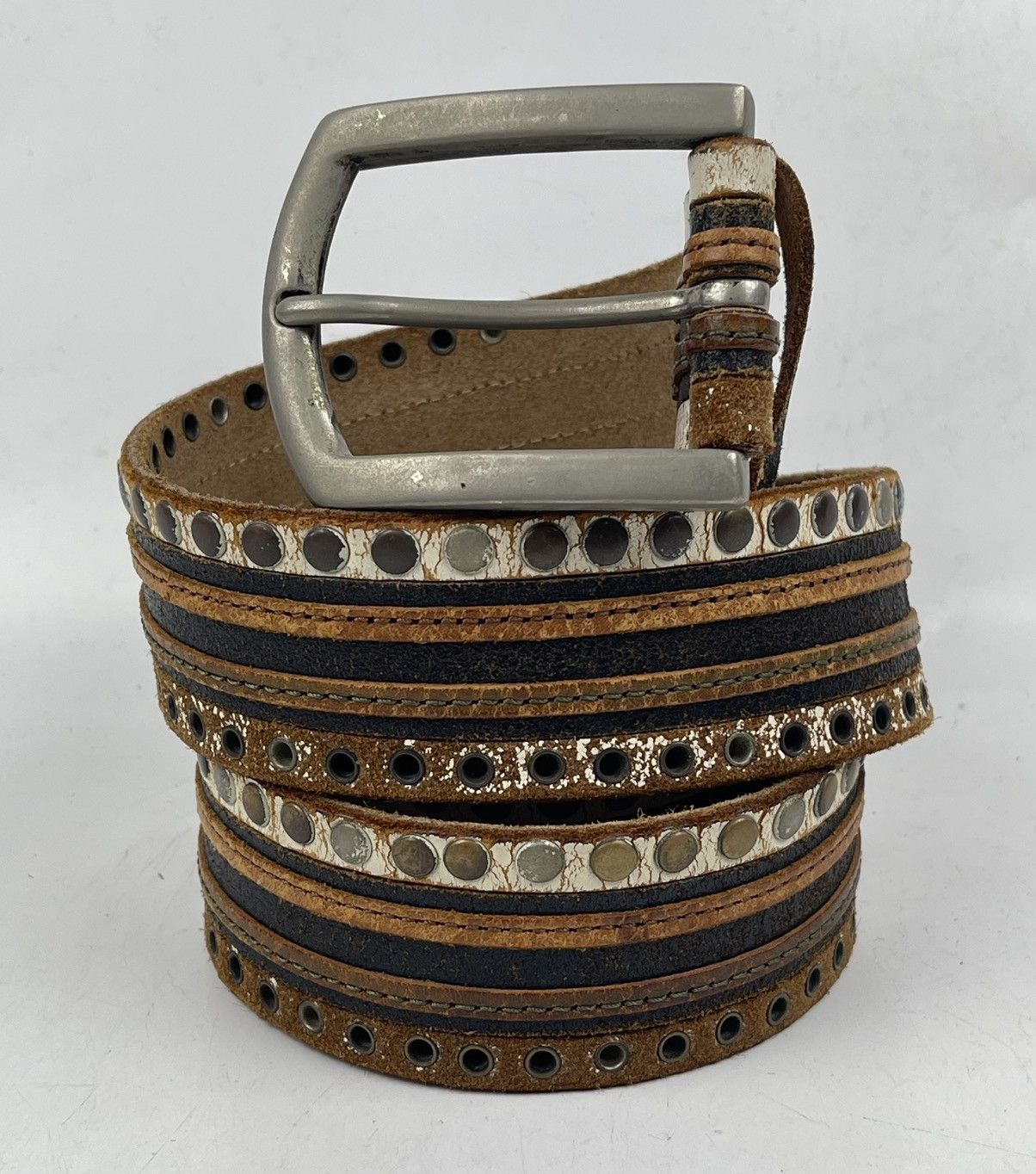 Seditionaries distressed studded leather belt tc43 Size 36 - 1 Thumbnail