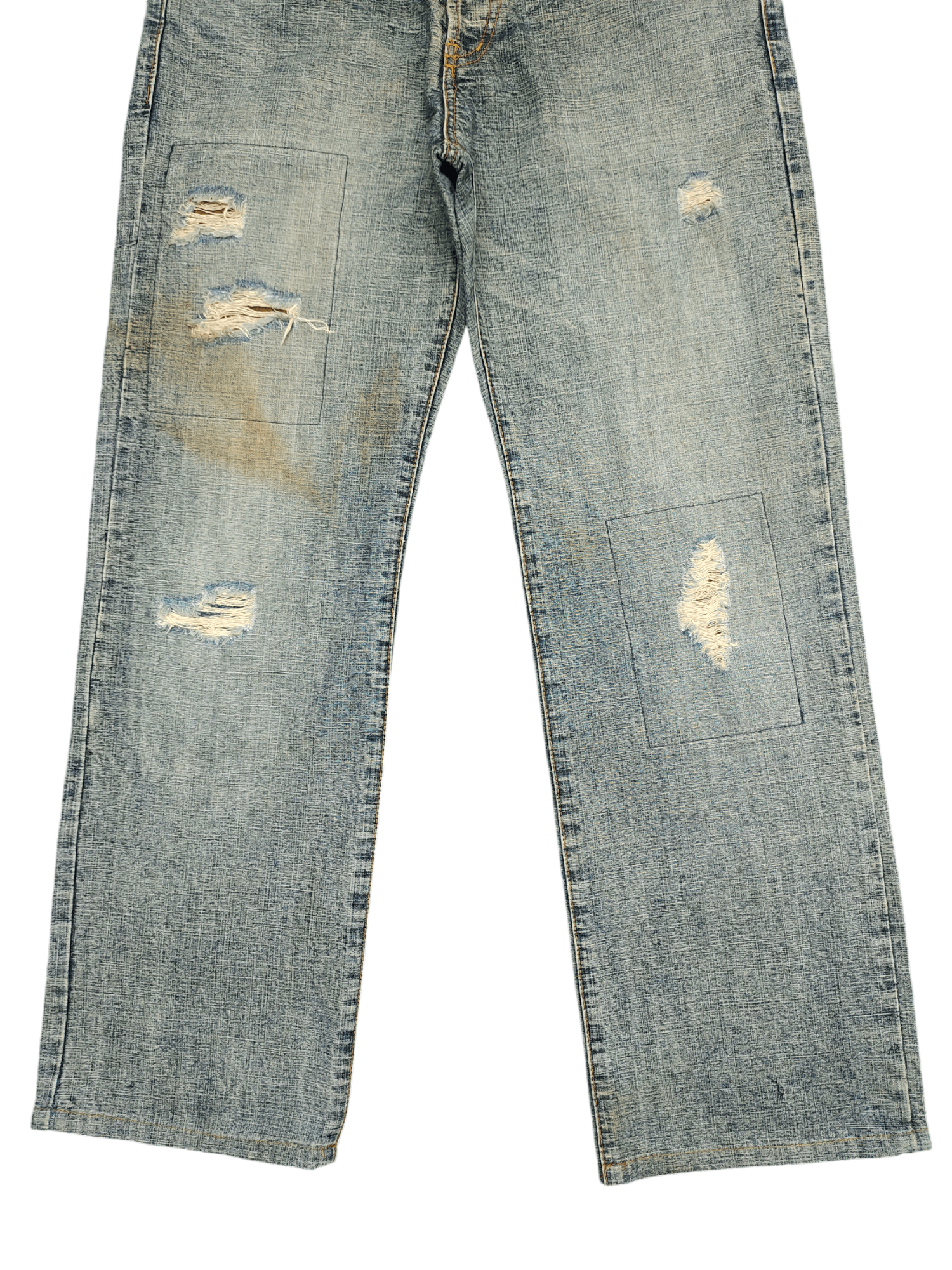 Kapital 1990s Morgan Homme Distress Rusty Faded Patchwork Jeans Size US 31 - 5 Thumbnail