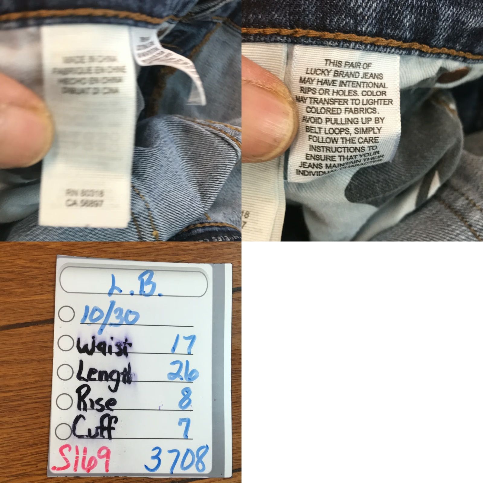 Lucky Brand Lucky Brand Womens Handcrafted Jeans Low Rise Blue Crop Denim Size 10/30 34X26 Size 32" / US 10 / IT 46 - 8 Thumbnail