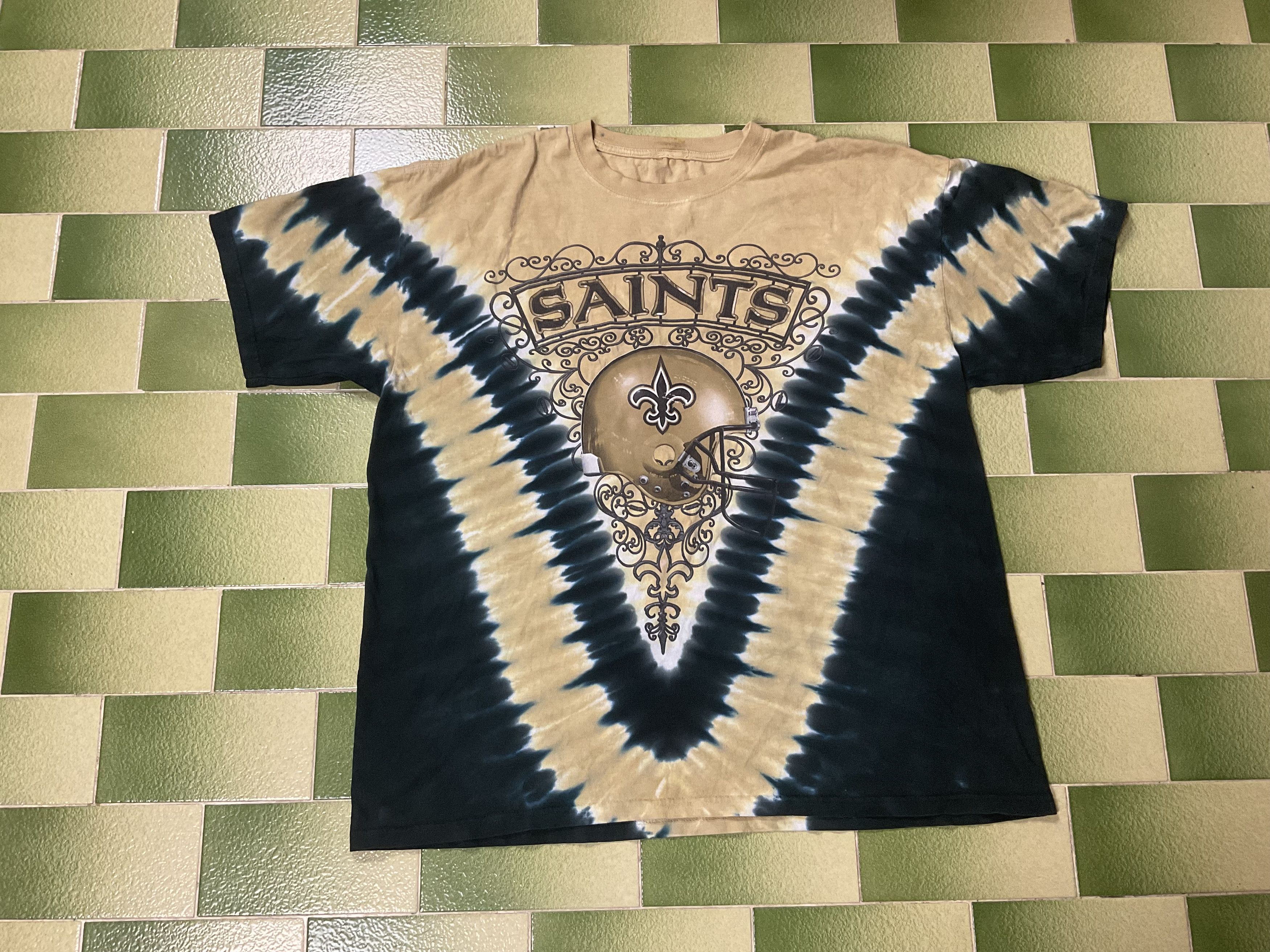 image of Vintage Nfl New Orleans Saints Tie Dye T-Shirt Double Sided in Tie/Dye, Men's (Size XL)