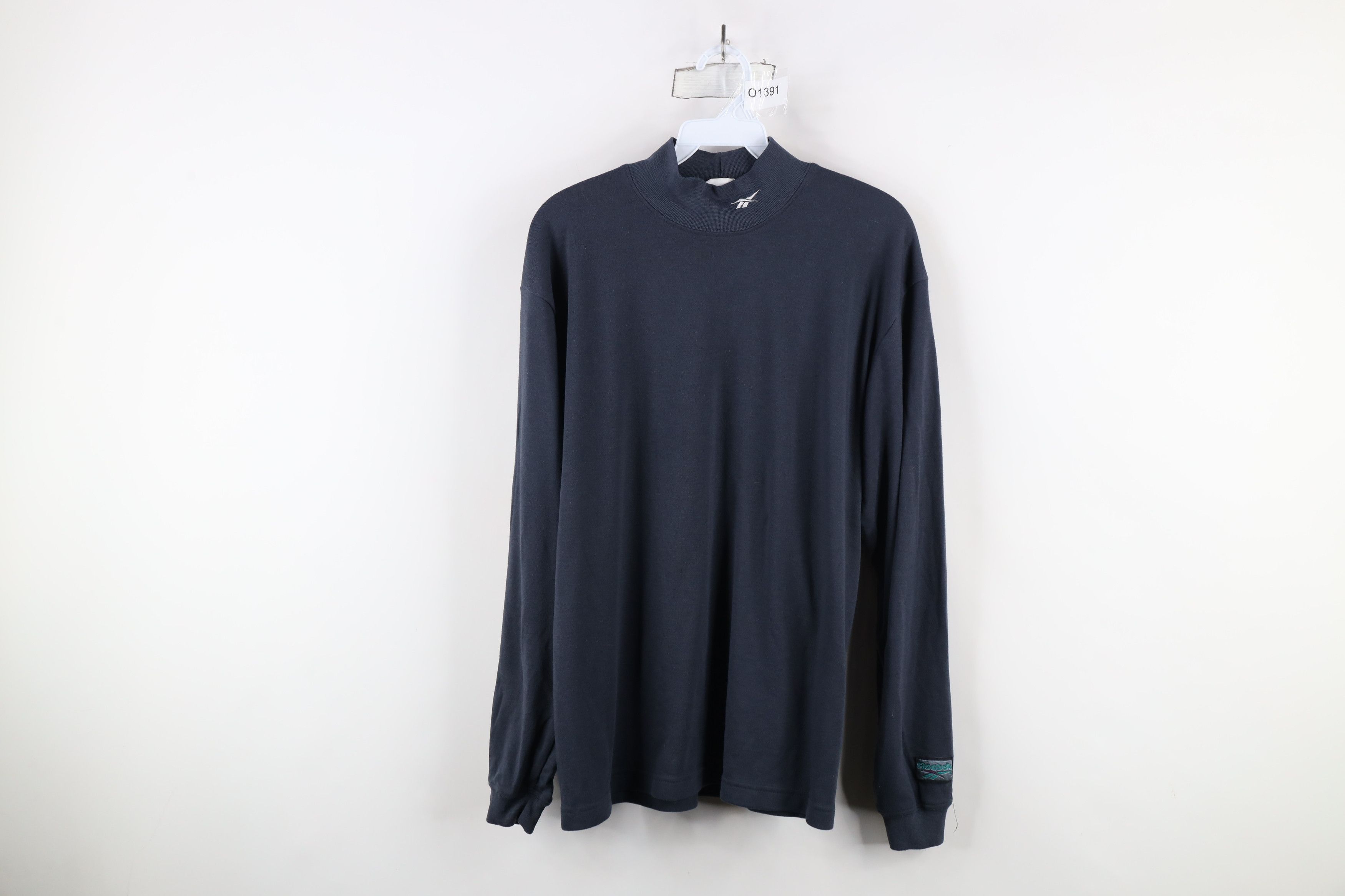 Reebok × Vintage Vintage 90s Reebok Mock Neck Long Sleeve T-Shirt Gray USA Size US XL / EU 56 / 4 - 1 Thumbnail