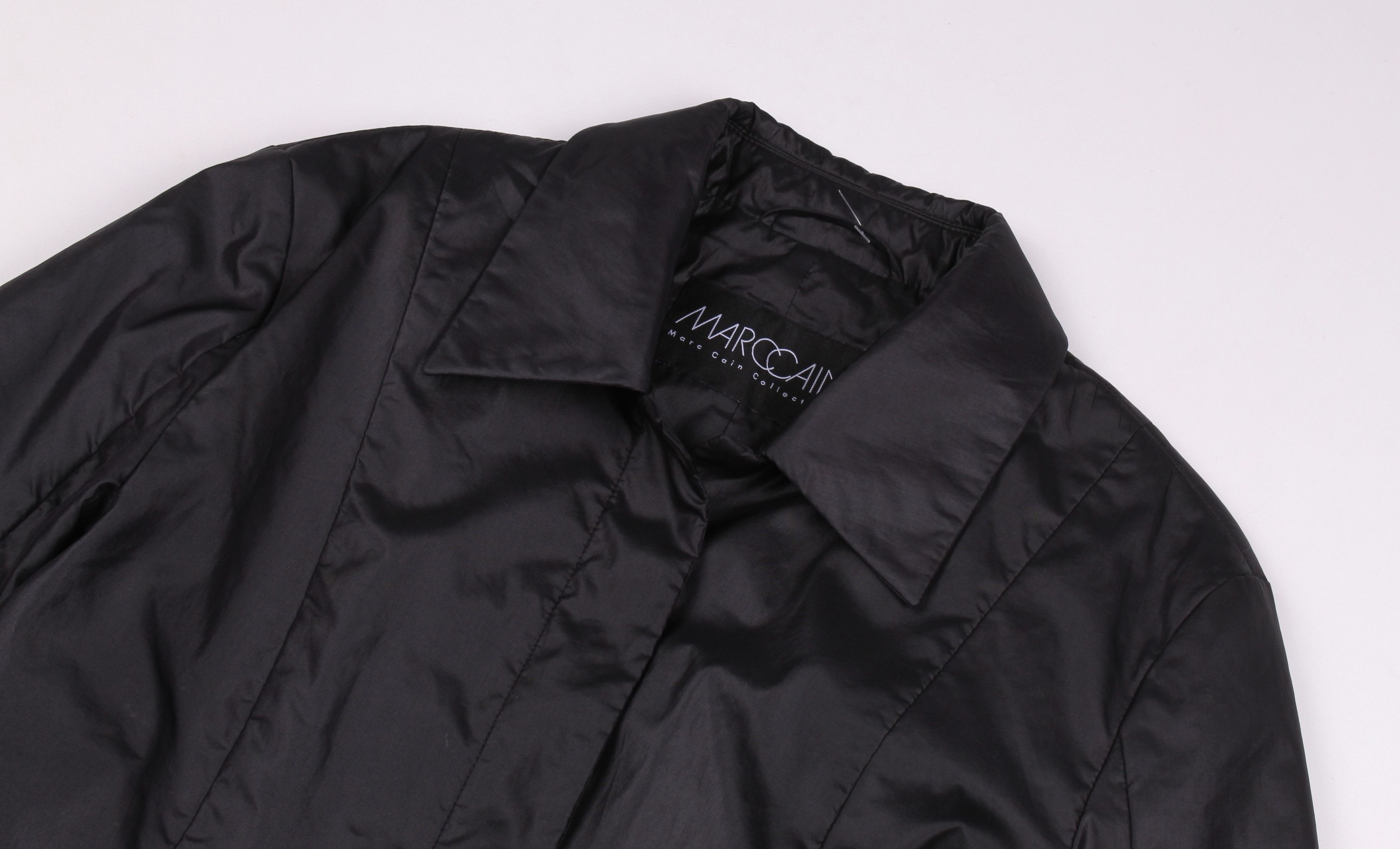 Vintage Vintage Marc Cain Black Nylon Blazer Jacket Size S / US 4 / IT 40 - 2 Thumbnail