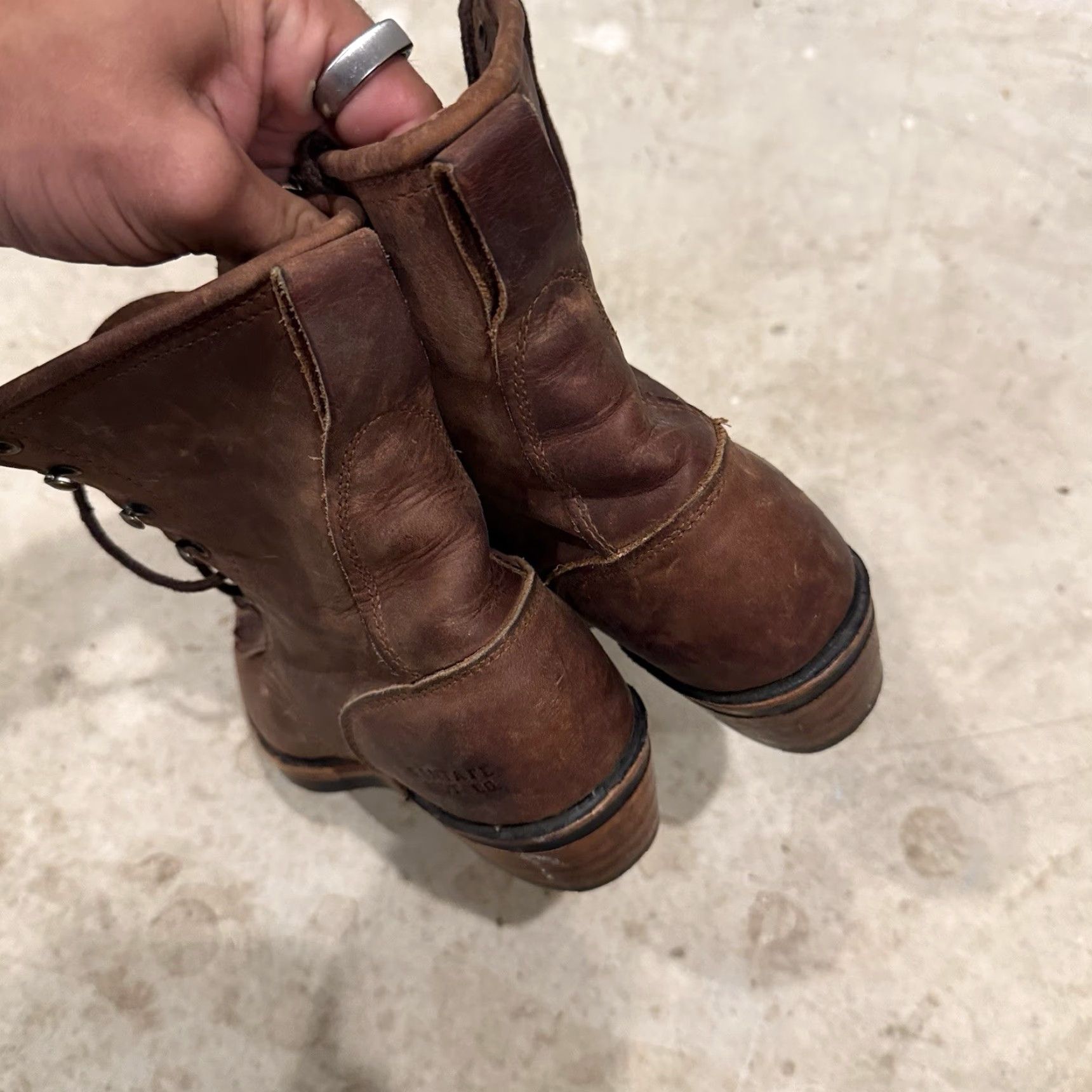 Vintage VINTAGE Santa Fe Boot Co. All Leather Womens 7 M Country Fray Heel Boots Renaissance Boots Brown Western Renaissance Womens 7 M Size US 7 / IT 37 - 6 Thumbnail