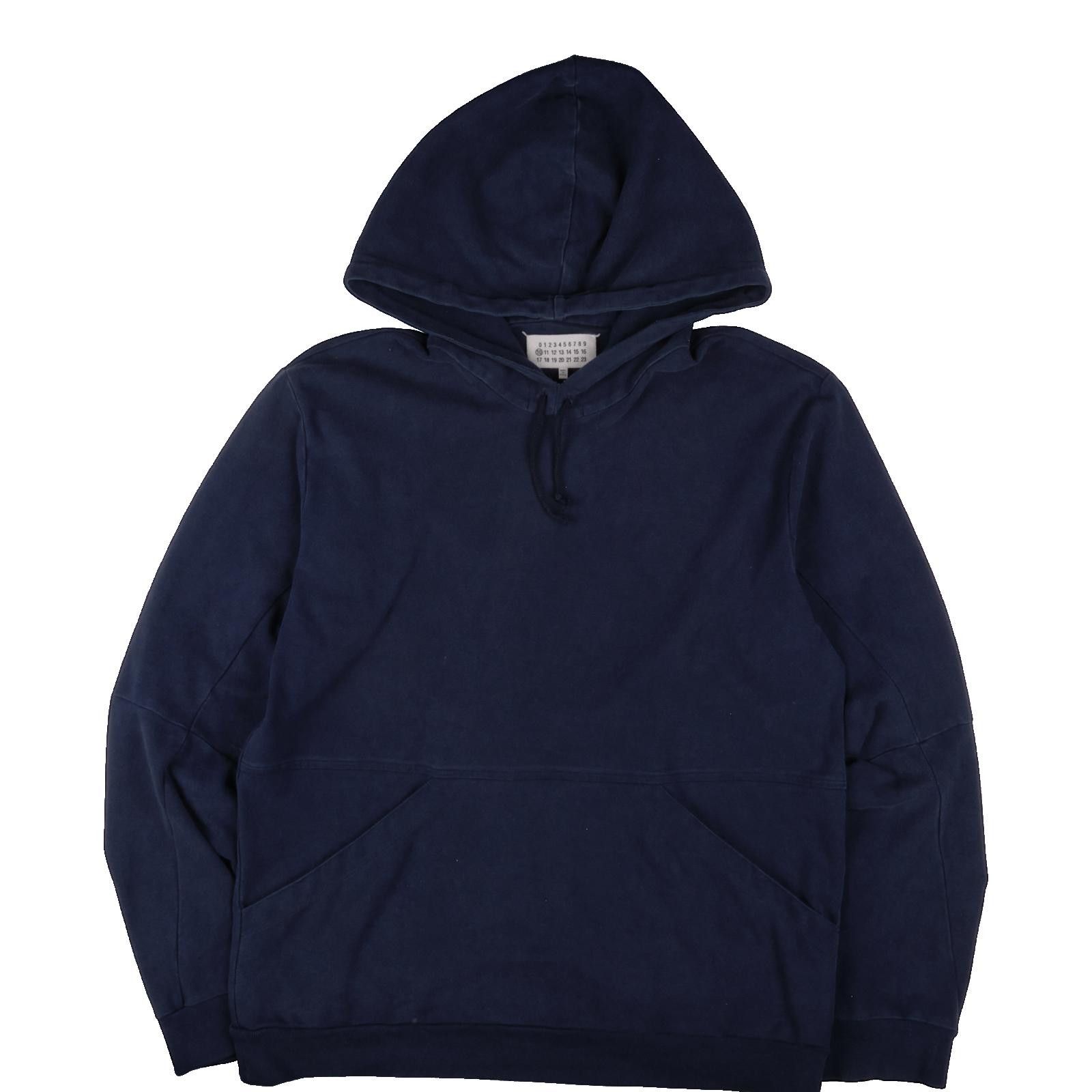Maison Margiela Maison Margiela Blank Navy Embroidered Hoodie Size ONE SIZE - 1 Thumbnail