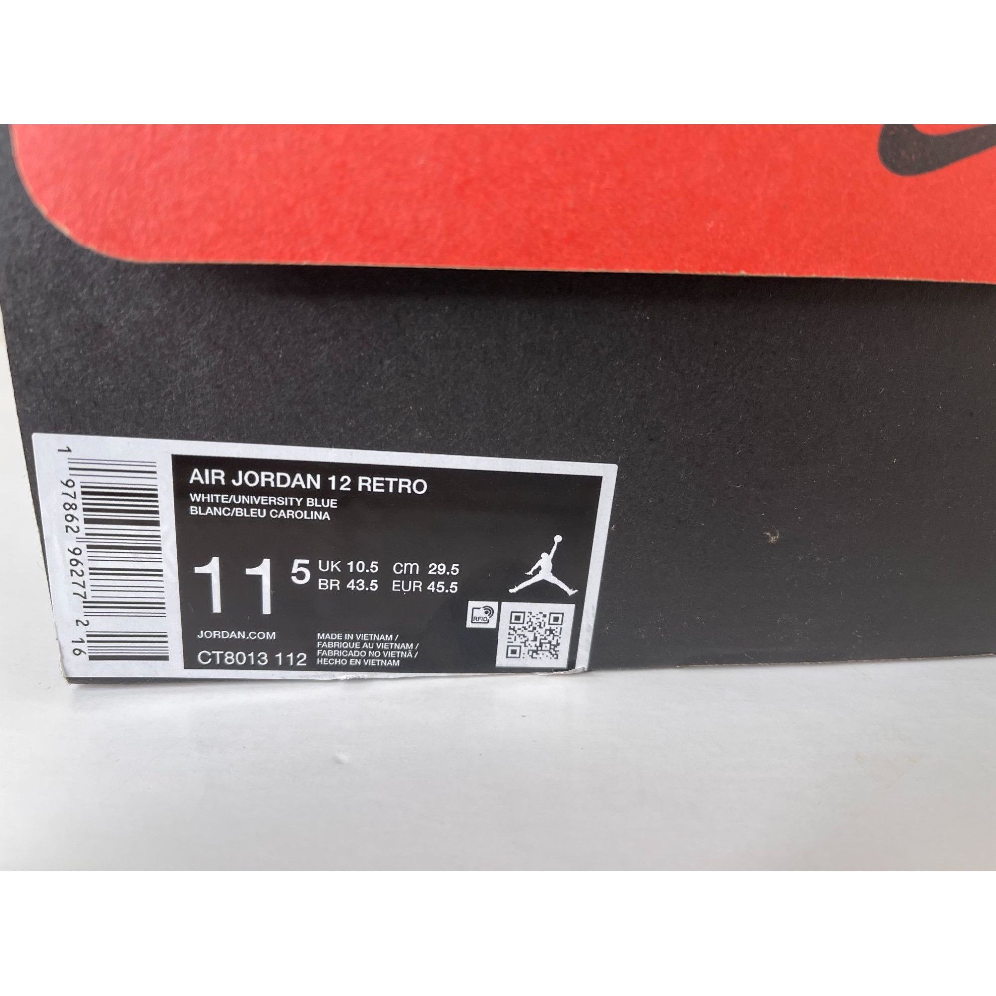 Jordan Brand Jordan 12 Retro 2025 Melo White Blue Mens 11.5us Size US 11.5 / EU 44-45 - 7 Thumbnail