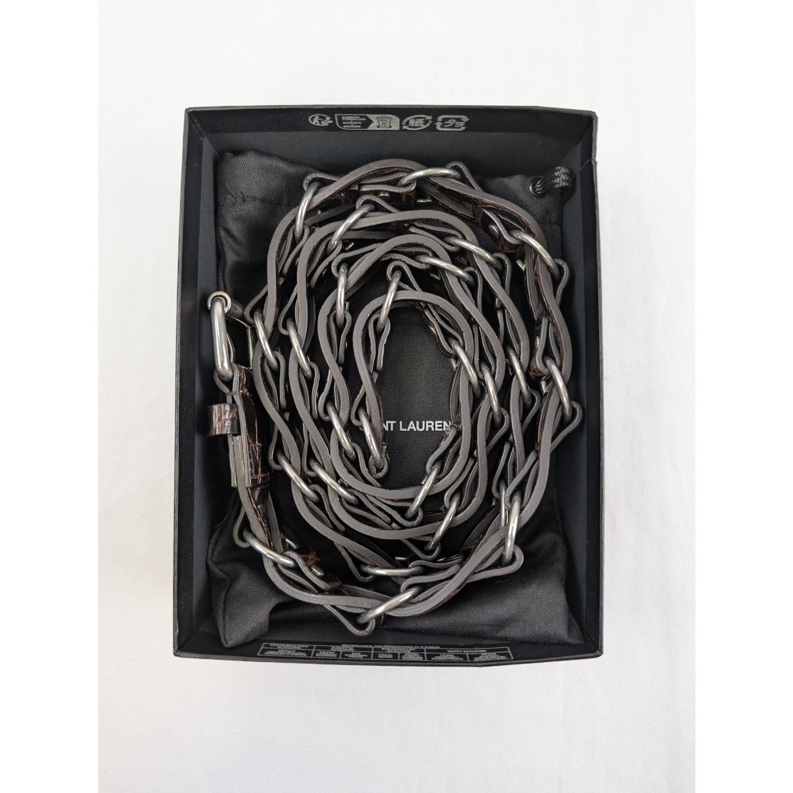 Saint Laurent Paris o1rshd1 Size: 100 / Motorcycle Buckle Belt Croc Embossed Size 40 - 13 Thumbnail