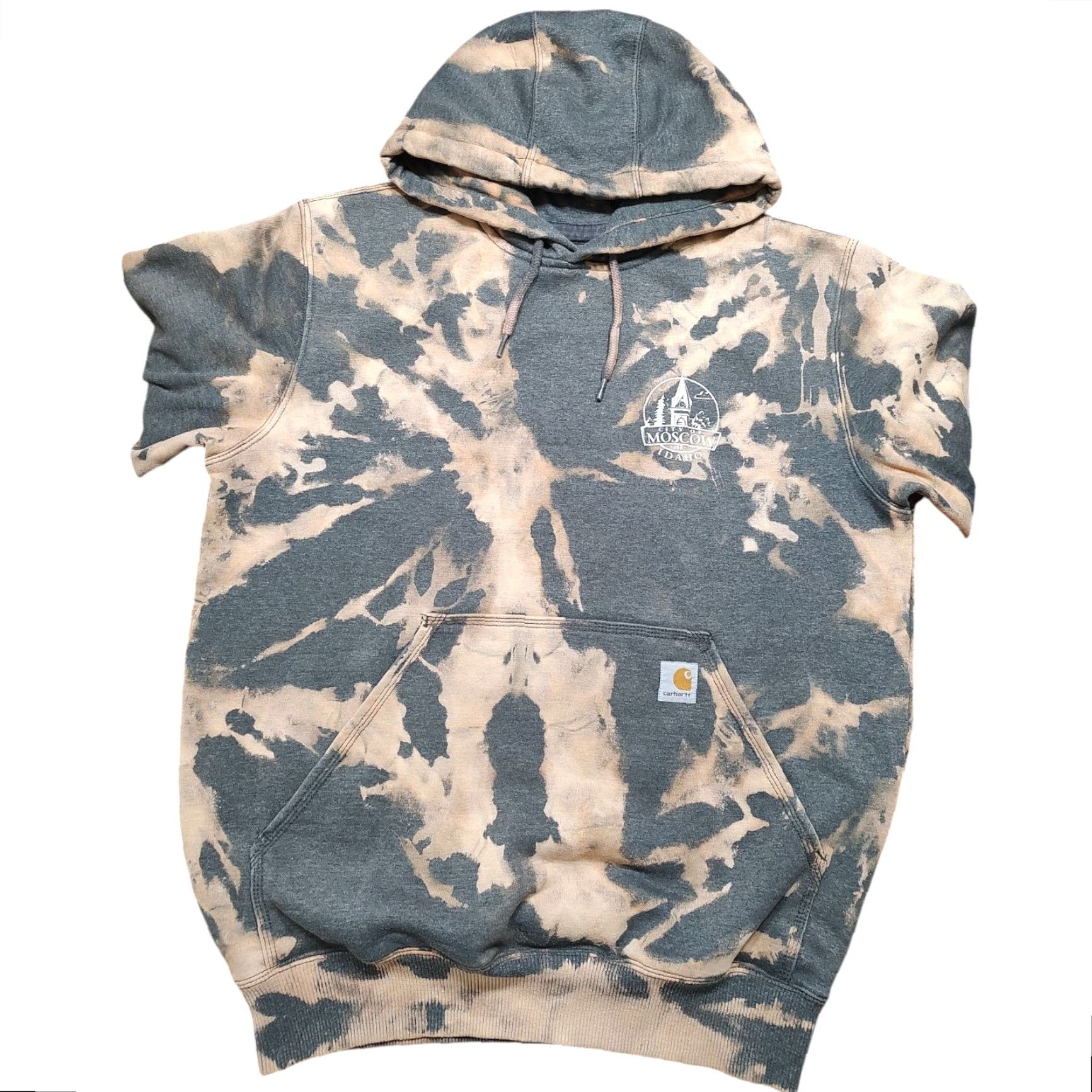 Carhartt Carhartt Hoodie Mens Tag Medium Gray Acid Wash Tie Dye Moscow Idaho 90s College Outdoor Pullover Sweatshirt Size US M / EU 48-50 / 2 - 2 Thumbnail