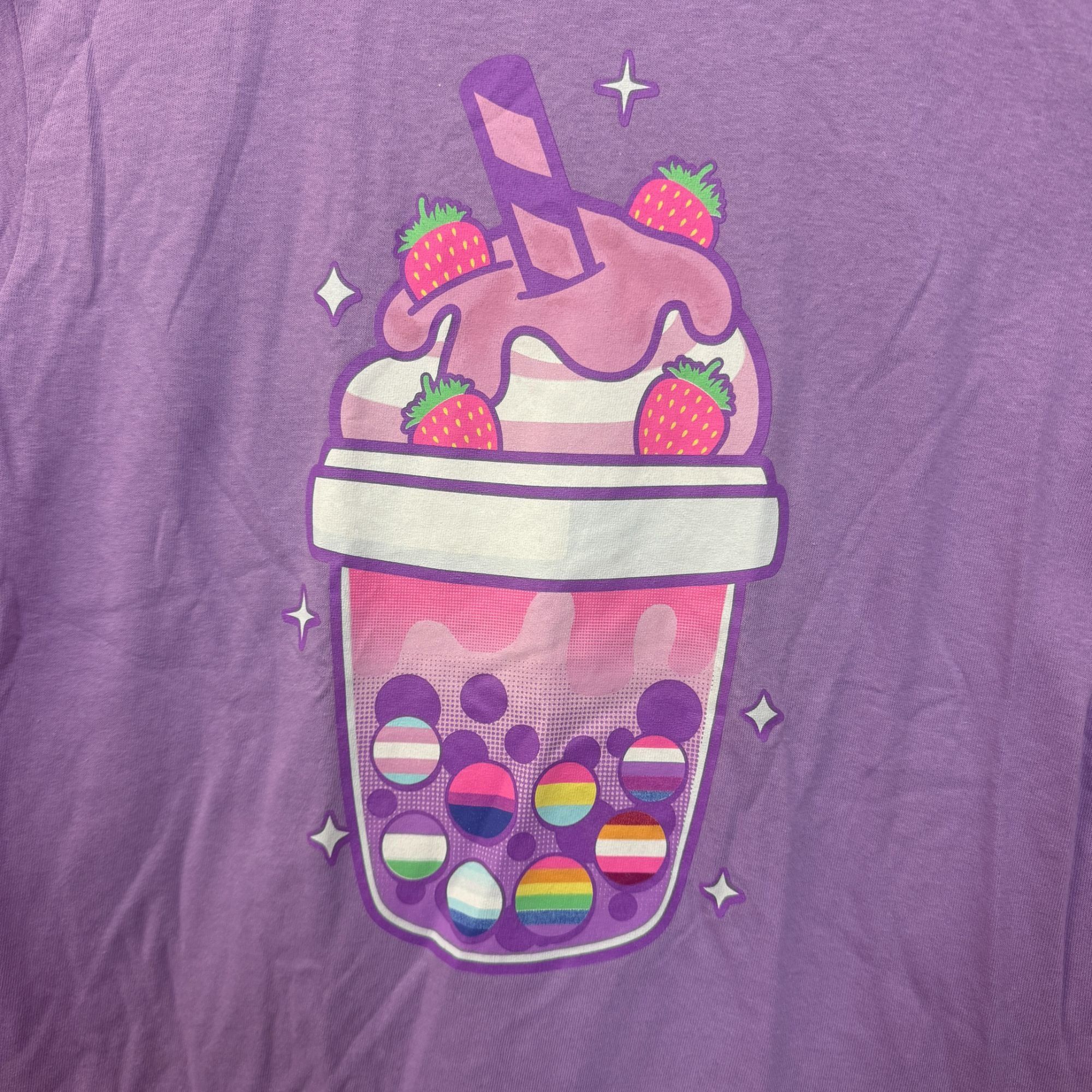 Other Kawaii Strawberry Pride Boba Black Matter Tee M Size US M / EU 48-50 / 2 - 2 Thumbnail