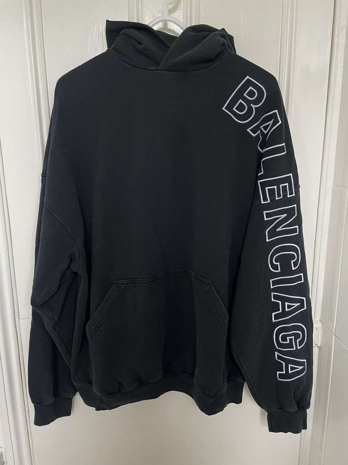 Balenciaga Balenciaga Embroidered Arm Logo Hoodie | Grailed