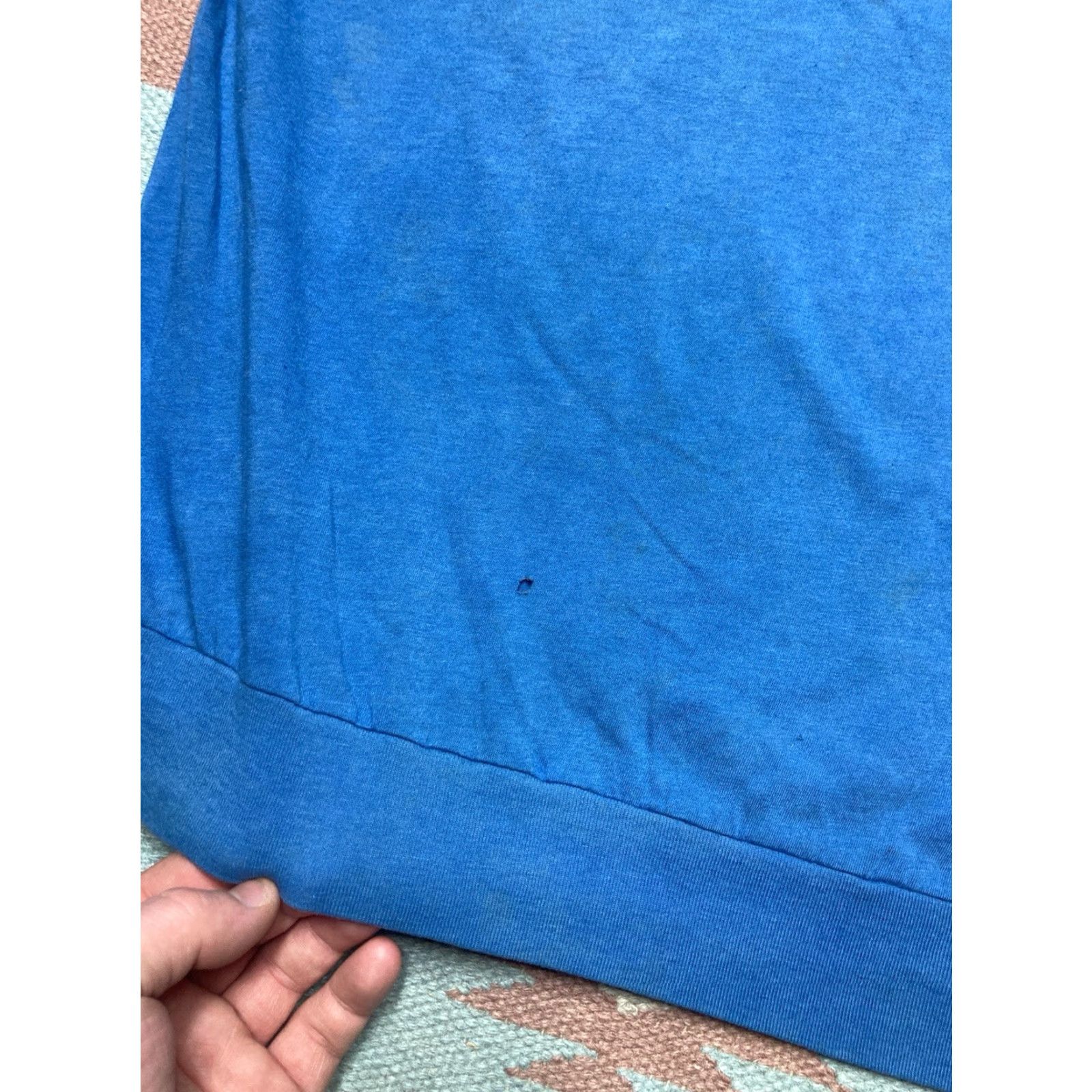 Vintage VINTAGE 70s 80s T-Shirt Henley Gray Blue Adult Large Boxy Mens Size US L / EU 52-54 / 3 - 2 Thumbnail