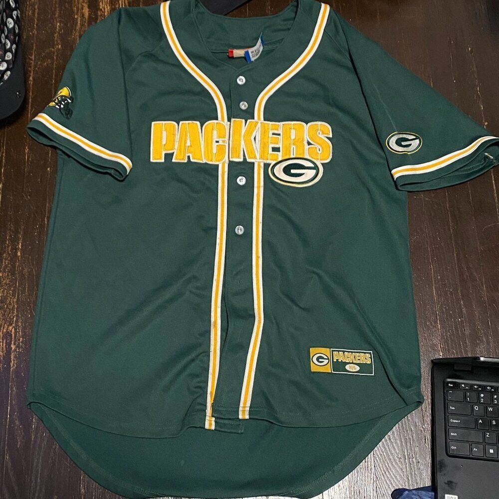 NFL Vintage 1998 Embroidered Green Bay Packers Button Up Shirt Size US L / EU 52-54 / 3 - 1 Thumbnail