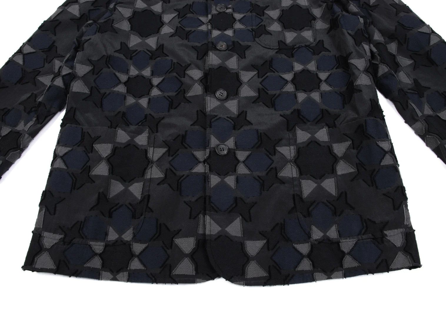 Issey Miyake Geometric Jacquard Jacket in Black and Navy Size US S / EU 44-46 / 1 - 8 Thumbnail
