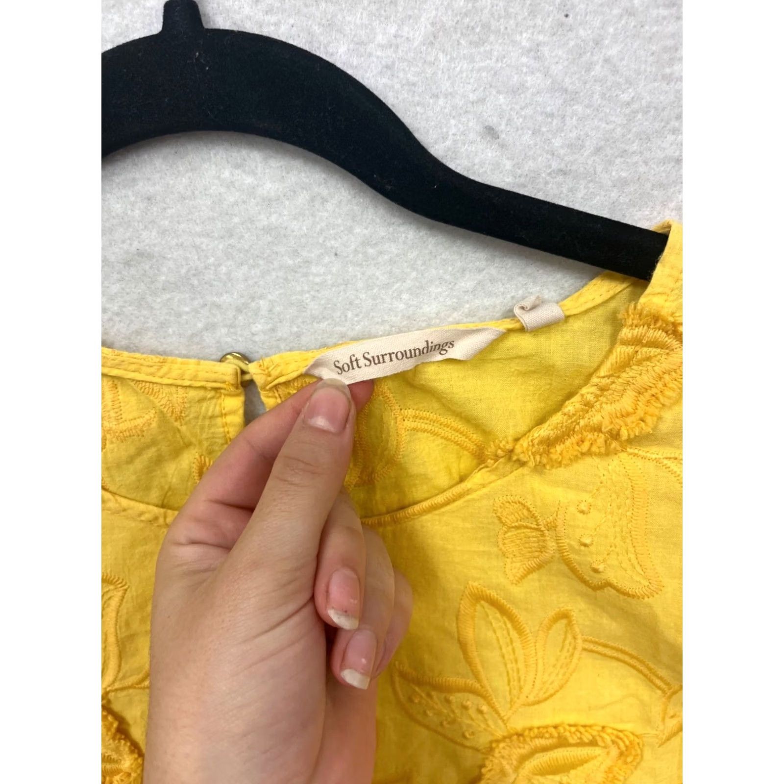 Soft Surroundings Soft Surroundings Tank Yellow Embroidered Floral Sleeveless XL Womens Size XL / US 12-14 / IT 48-50 - 5 Thumbnail